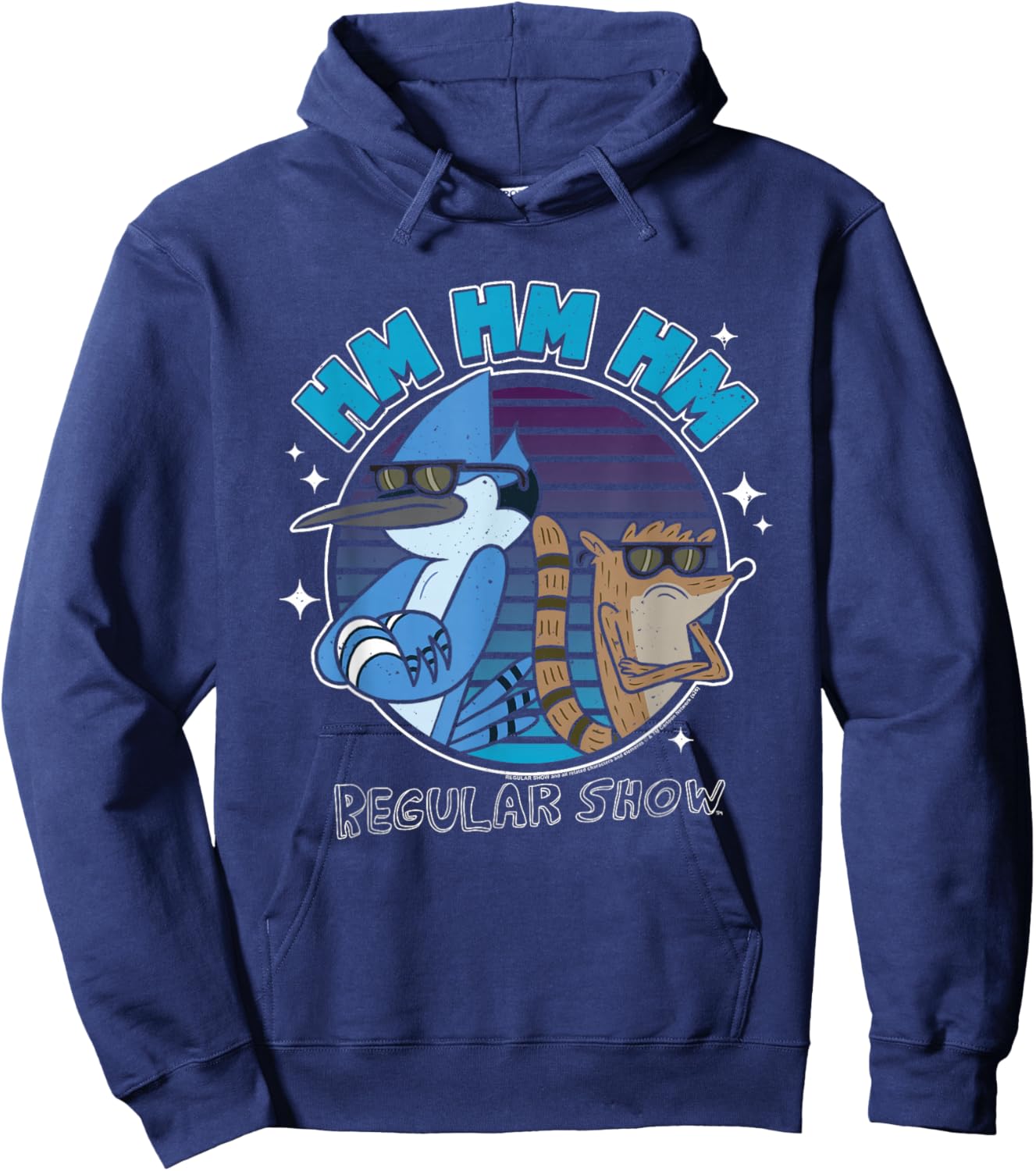 Regular Show Mordecai and Rigby Hm Hm Hm Funny Cartoon Hoodie - Hoodie | Navy