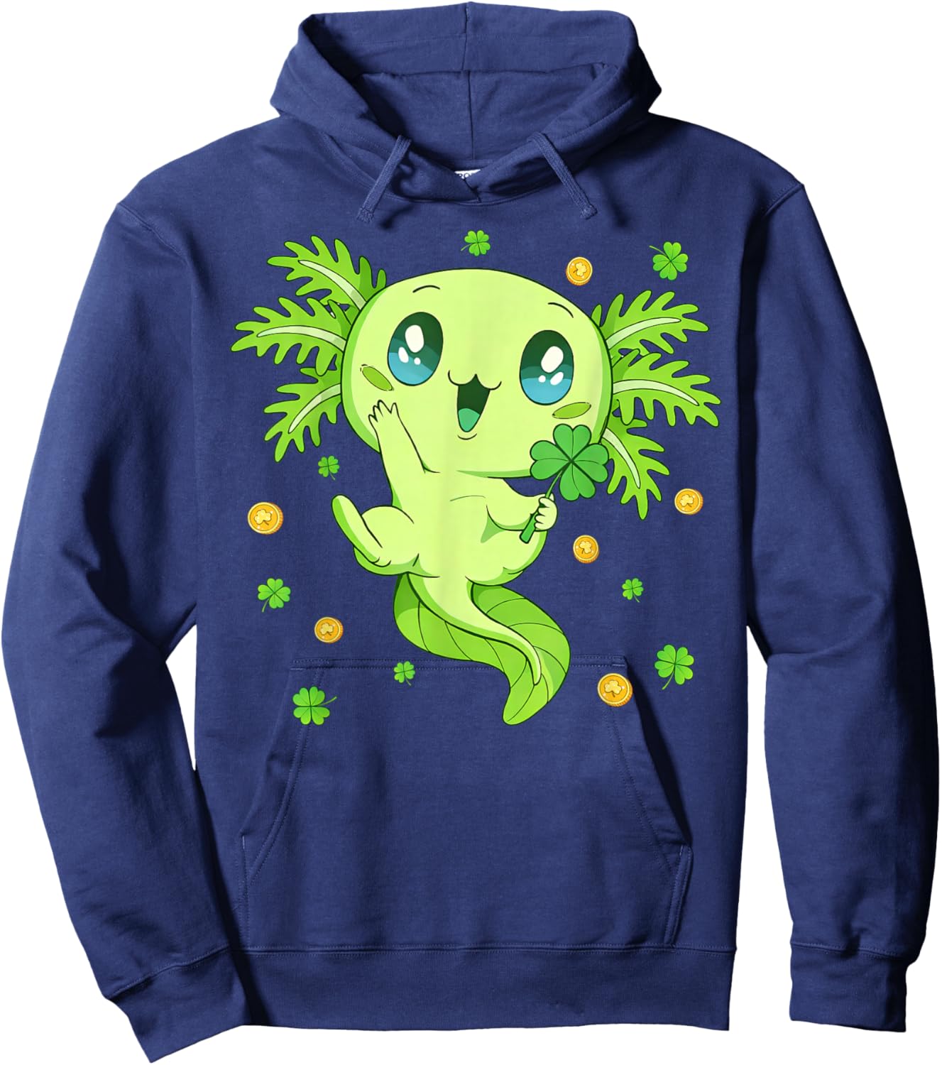 Axolotl Saint Patricks Day Boys Girls Axolotl St Patrick Hoodie - Hoodie | Navy