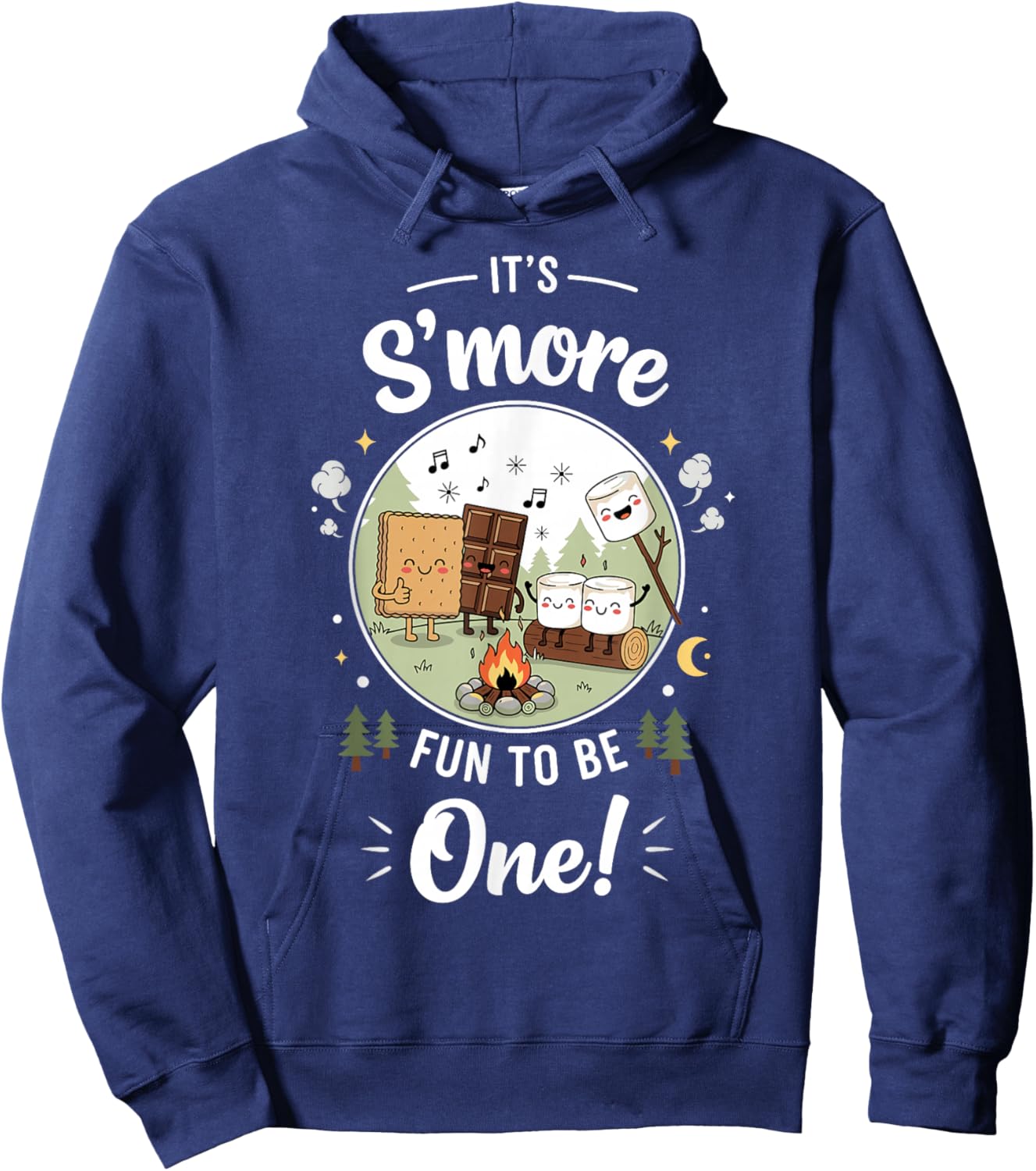 It's S'More Fun to Be One First Birthday Smores Party Theme Hoodie - Hoodie | Navy