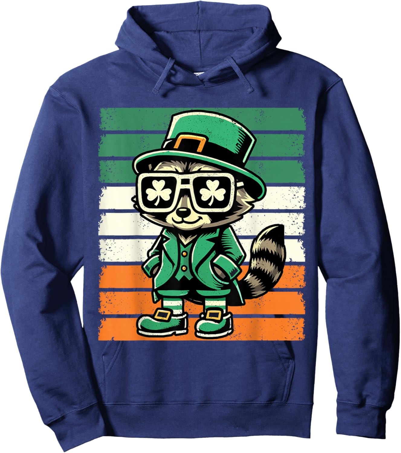 Raccoon Irish Men Women Kids Funny St. Patrick's Day Hoodie - Hoodie | Navy