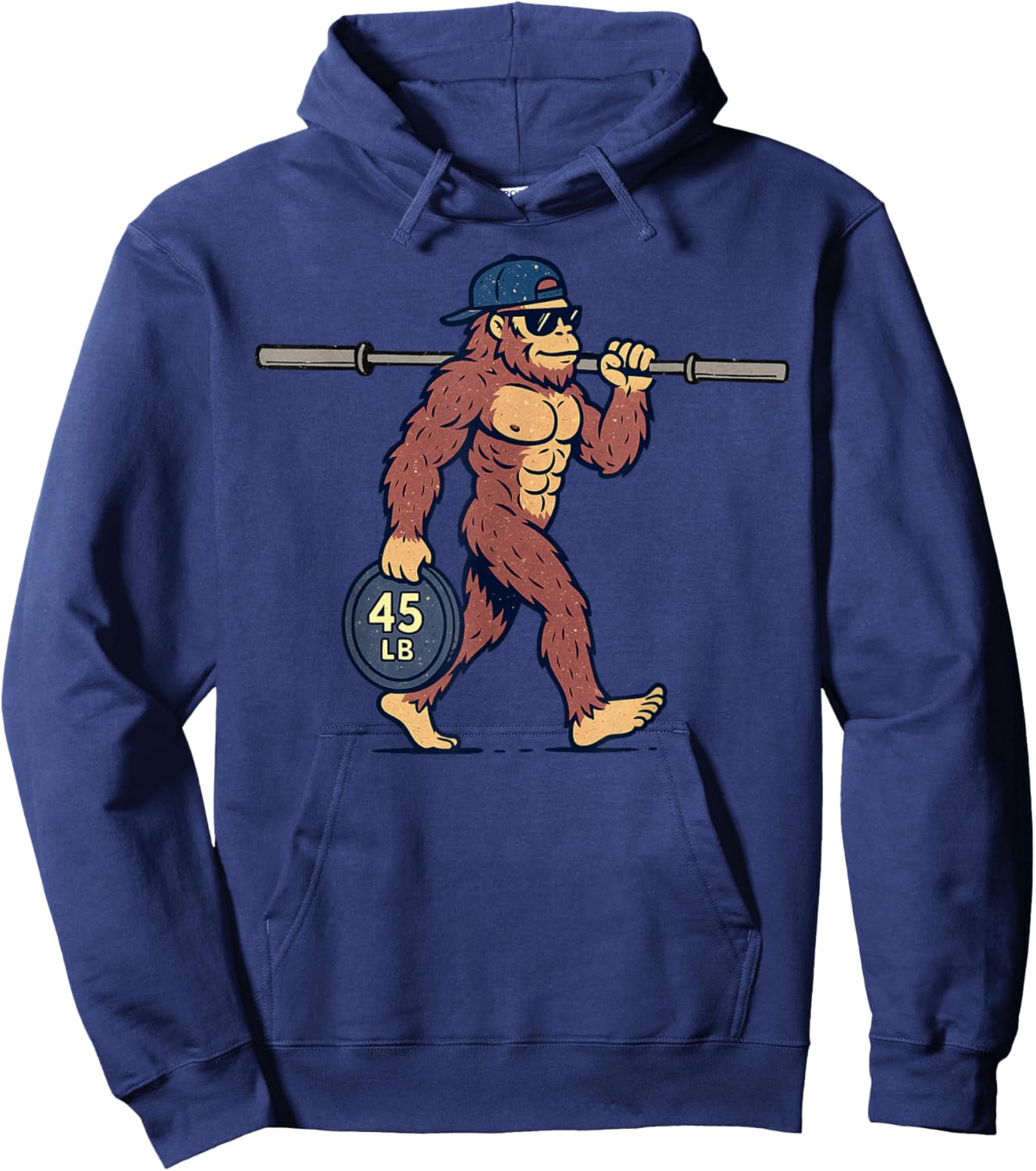 Sasquatch Workout Weightlifting Funny Fitness Gym Motivation Hoodie - Hoodie | Navy