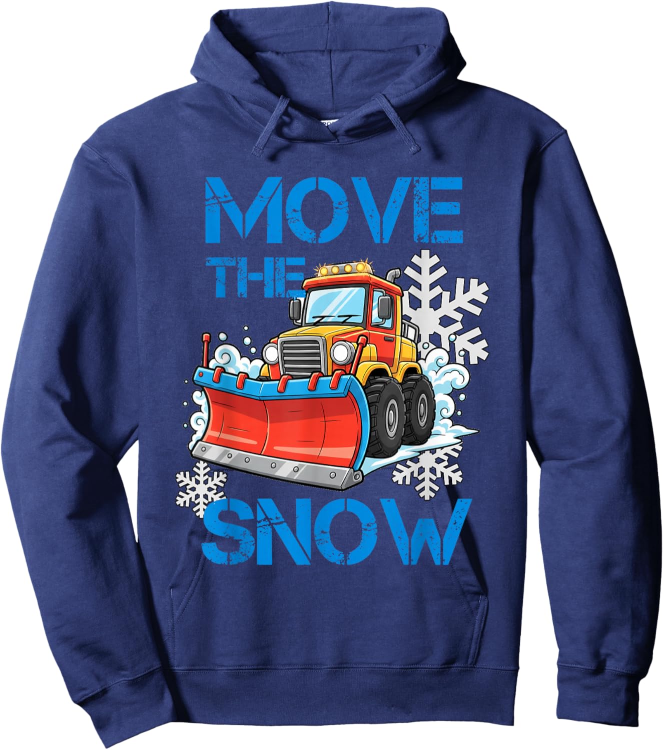Snow Plow Driver Funny Snowplow Truck Winter Plowing Design Hoodie - Hoodie | Navy
