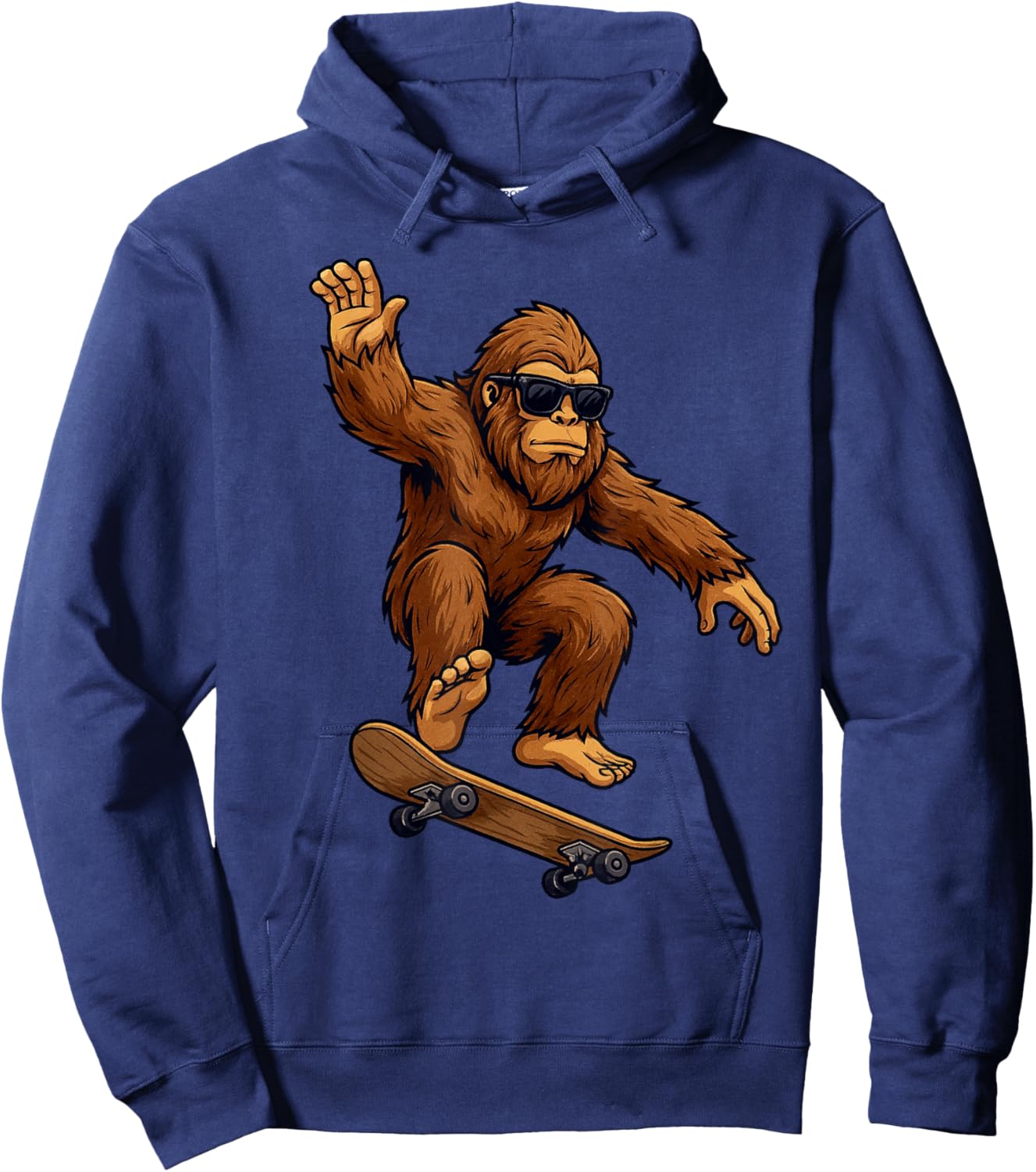 Funny Bigfoot Skateboard Sasquatch Skateboarding Boys Kids Hoodie - Hoodie | Navy