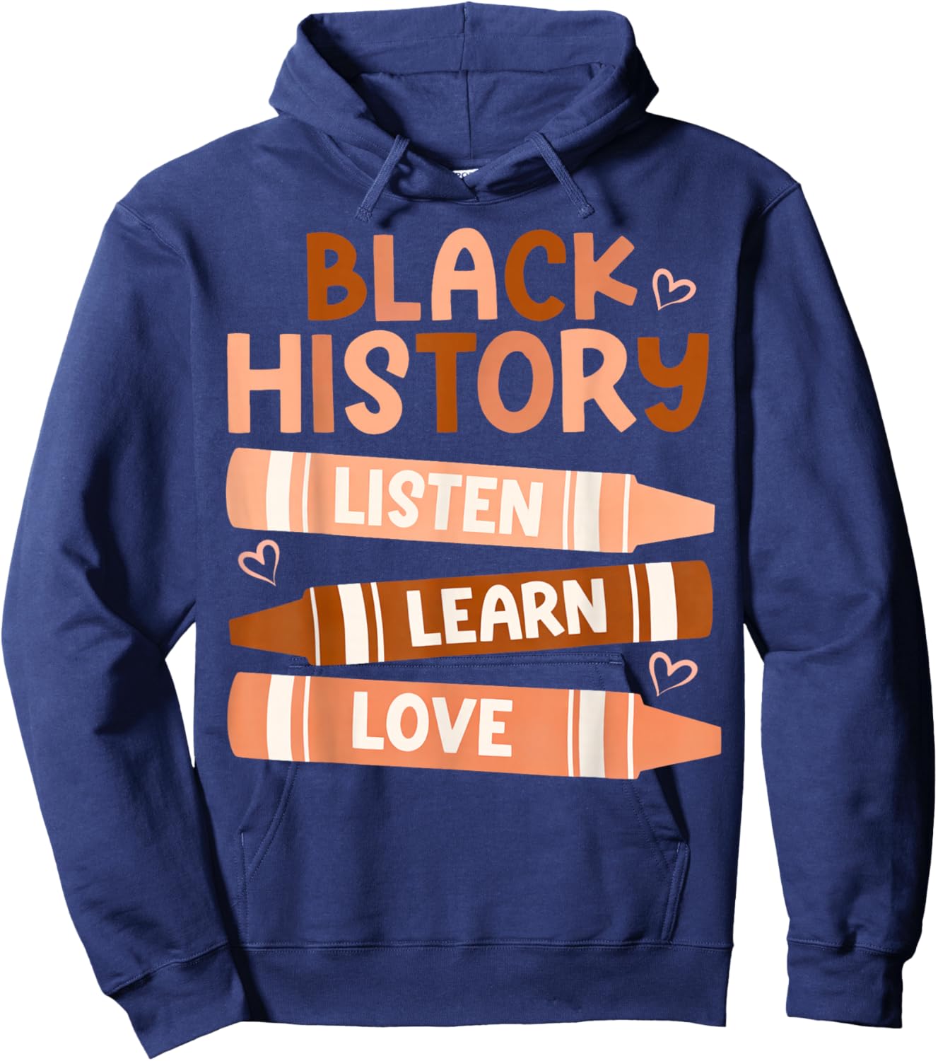 A Black Woman is Speaking Listen and Learn Melanin Educated Hoodie - Hoodie | Navy