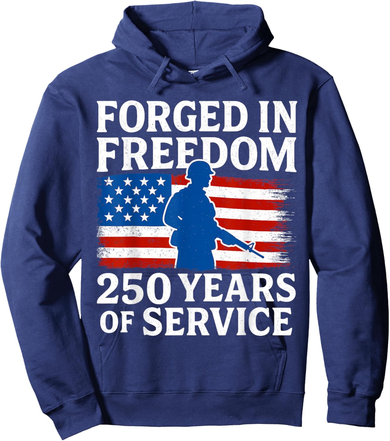 Forged in Freedom 250 Years of Service 1776 2026 Hoodie - Hoodie | Navy