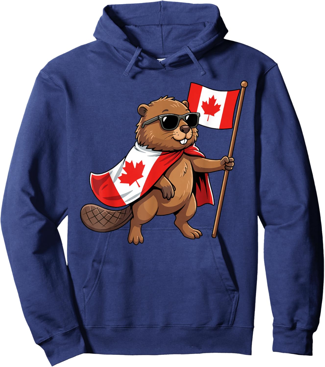 Canada Flag Beaver Men Women Kids Funny Canadian Hoodie - Hoodie | Navy