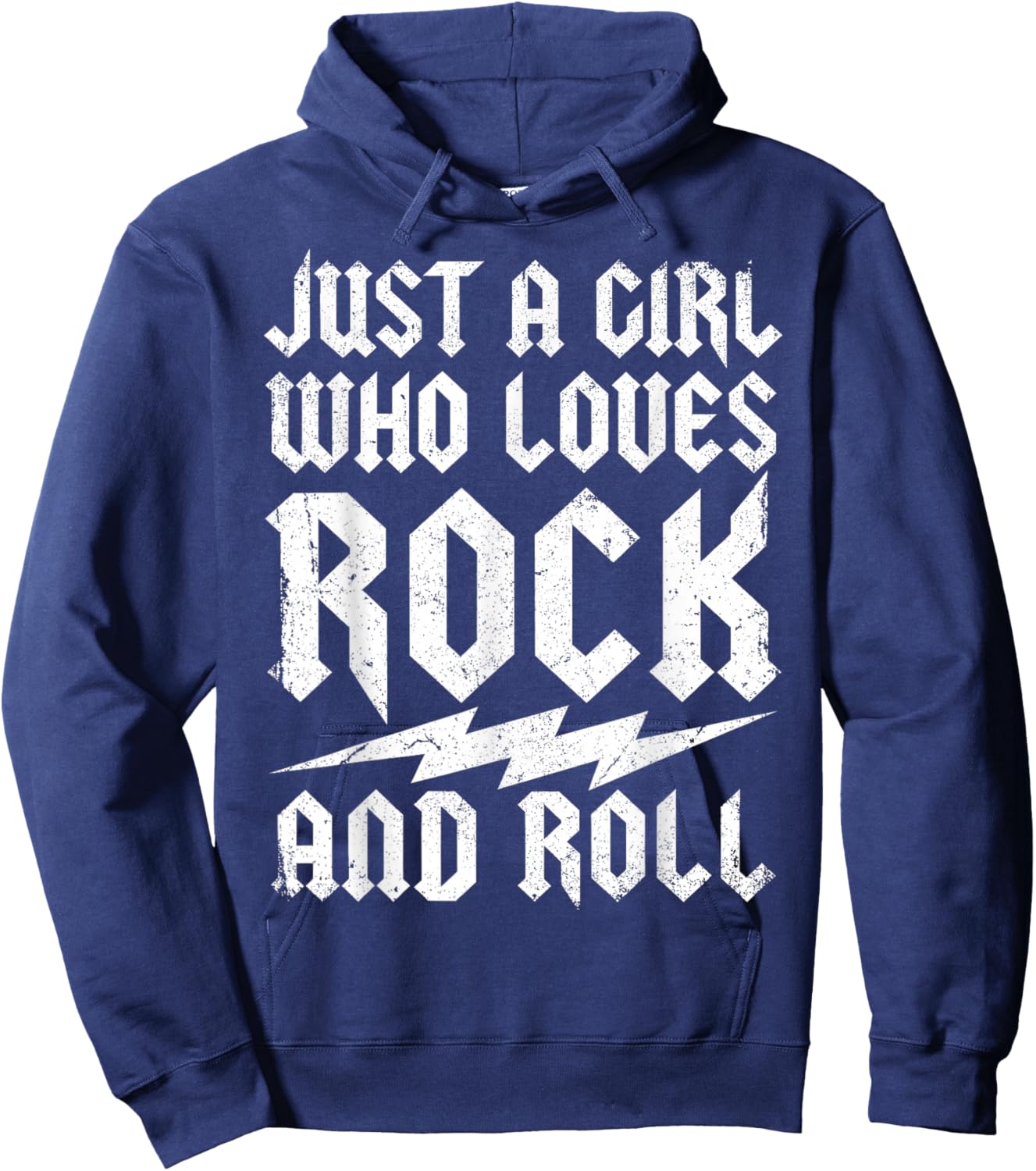 Rock Music Just a Girl Who Loves Rock and Roll Fan Outfit Hoodie - Hoodie | Navy
