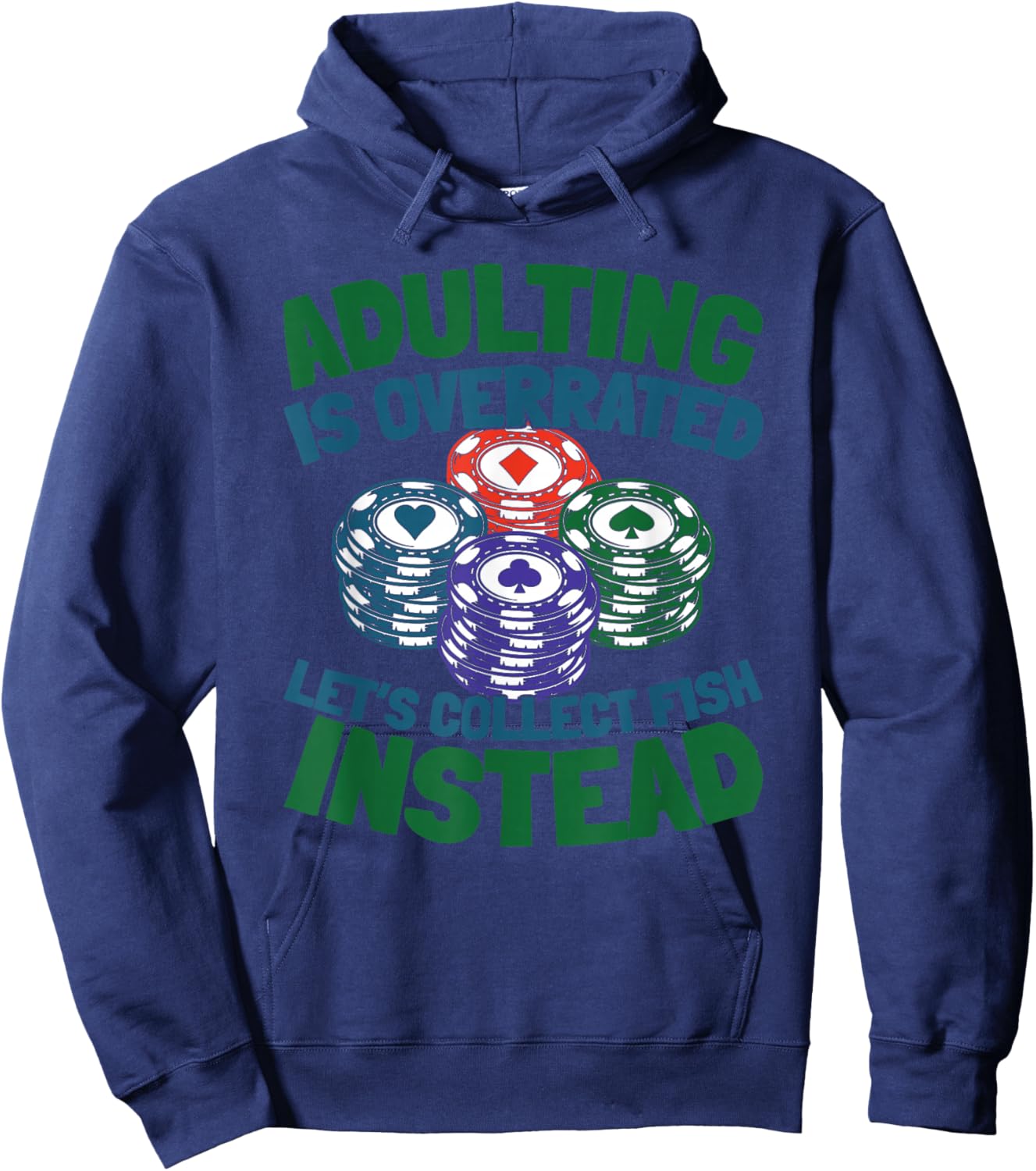 Poker Texas Holdem Gambling - Gambler Cards Poker Hoodie - Hoodie | Navy
