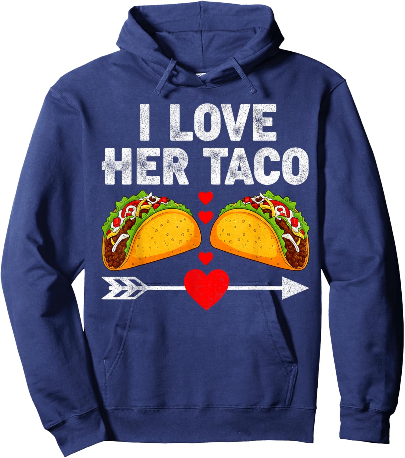 I Love Her Taco Matching Couples Let's Fiesta Cinco De Mayo Hoodie - Hoodie | Navy