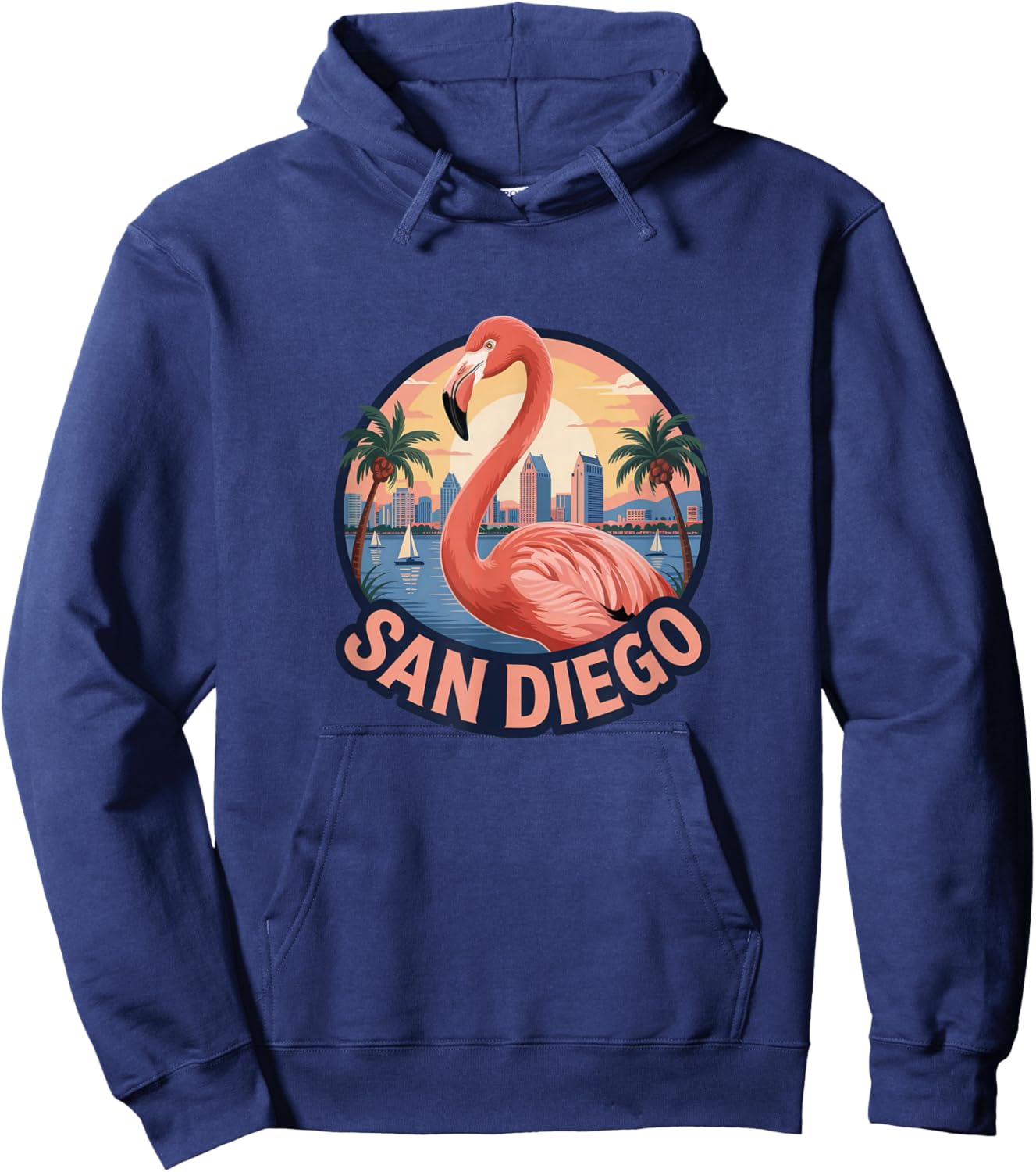San Diego Flamingo Cute Animal City Zoo My Hoodie - Hoodie | Navy