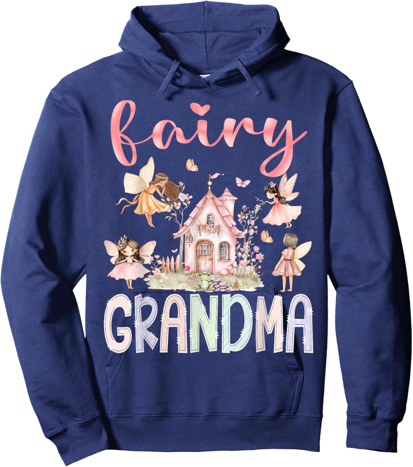 Fairy Grandma Magical Floral Funny Birthday Girl Fairytale Hoodie - Hoodie | Navy