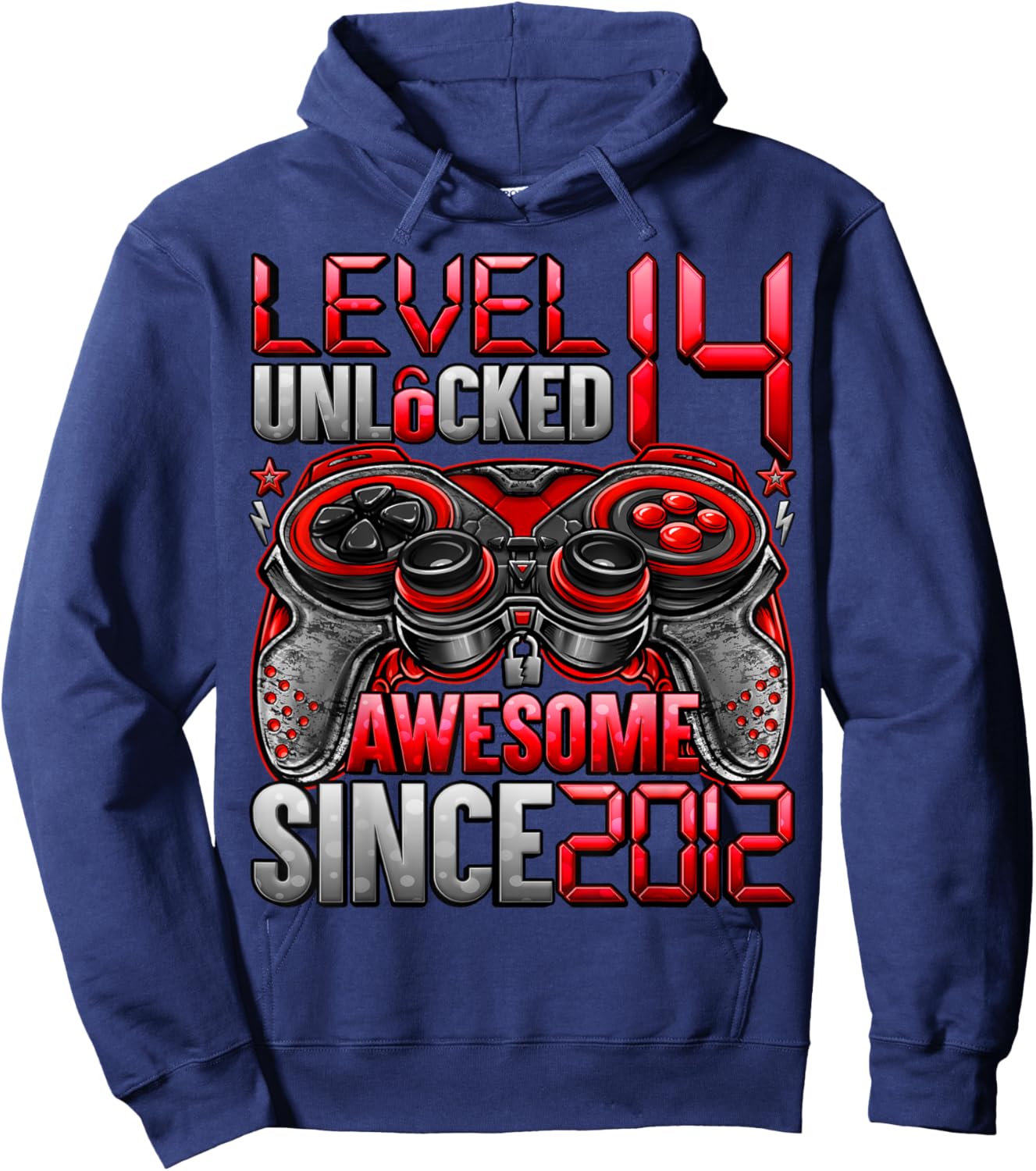 Level 14 Unlocked 14 Year Old Gifts Boys 14th Birthday Boy Hoodie - Hoodie | Navy