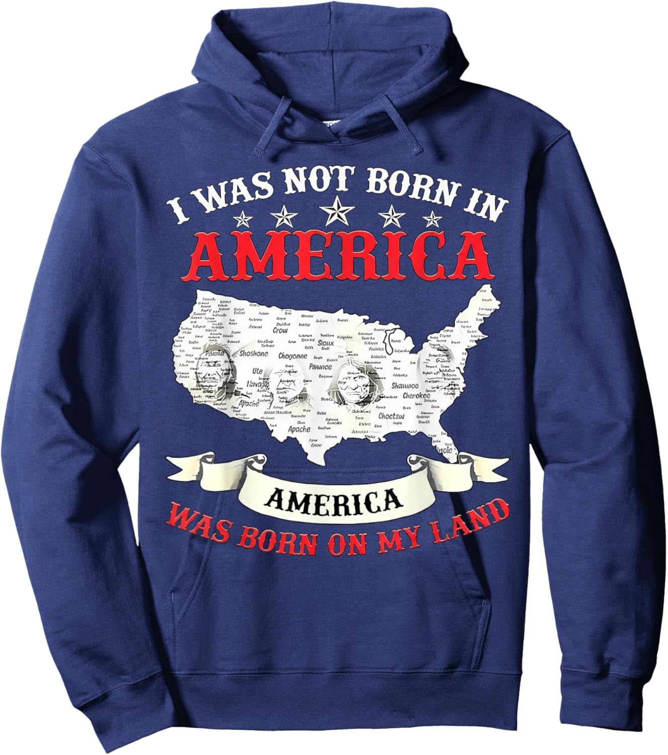 I was Not Born in America America was Born On My Land Hoodie - Hoodie | Navy