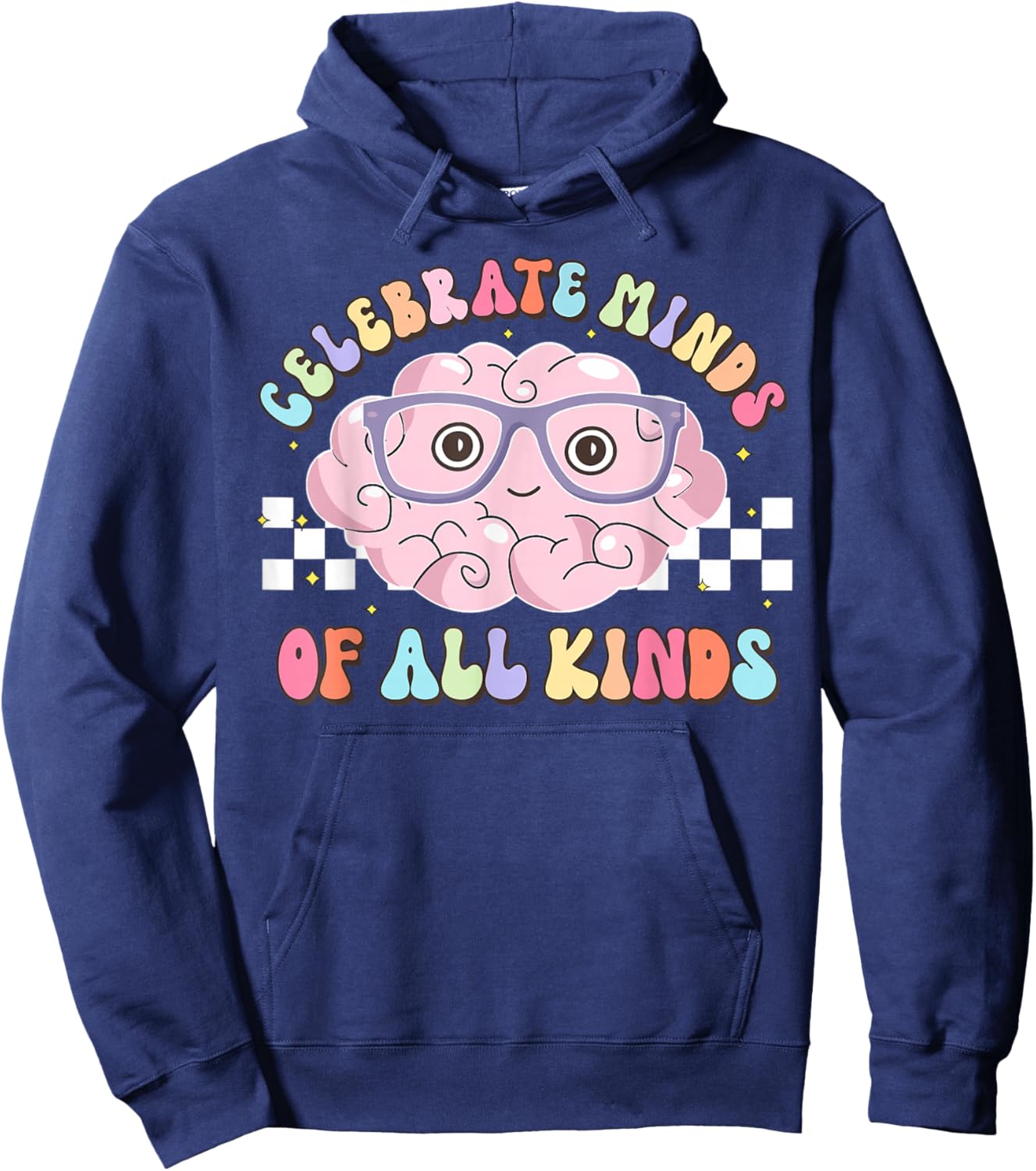 Celebrate Minds of All Kinds Brain Autism Awareness Autistic Hoodie - Hoodie | Navy