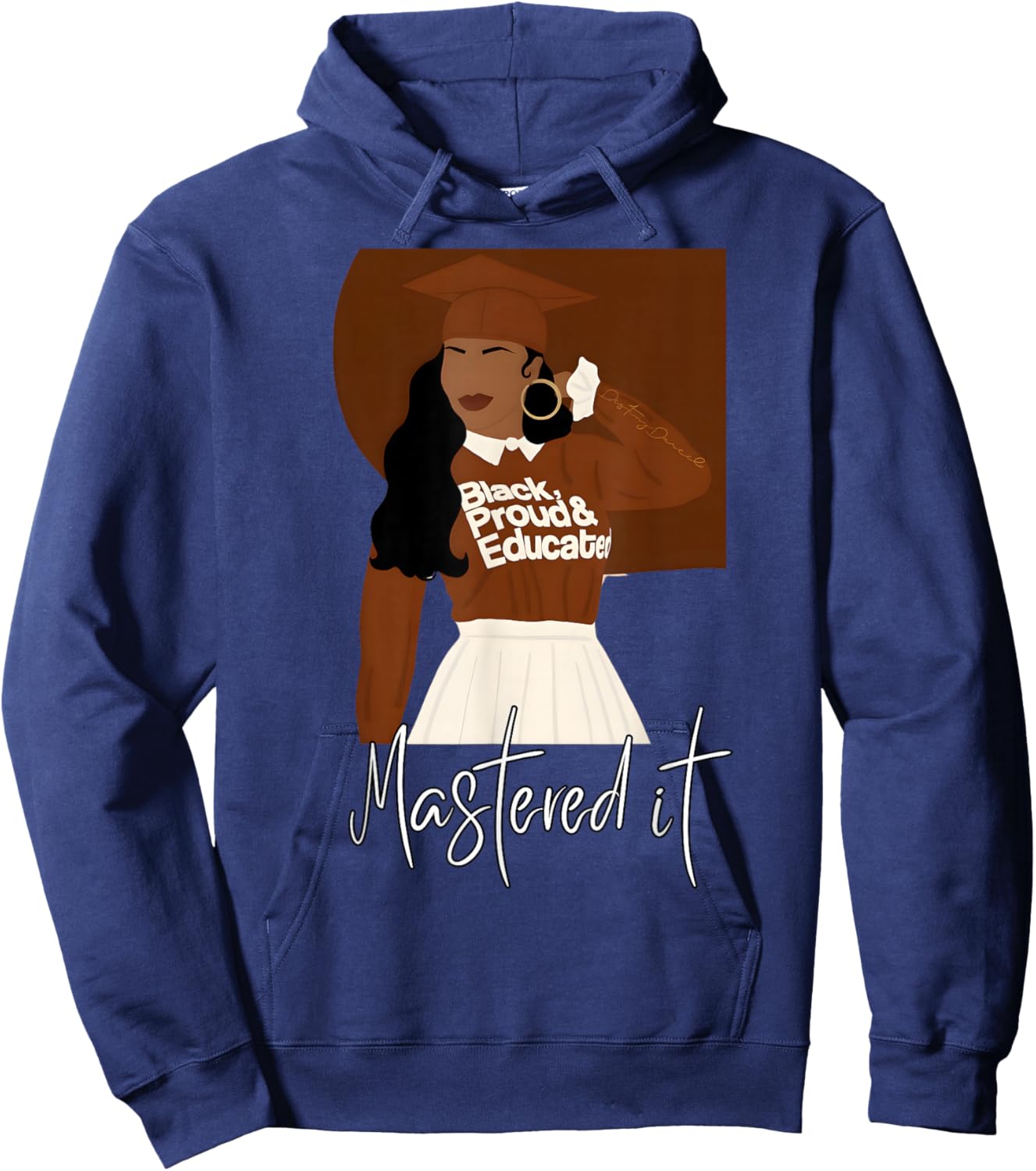 Mastered It Magic Black Girl Educated BLM Melanin Graduate Hoodie - Hoodie | Navy