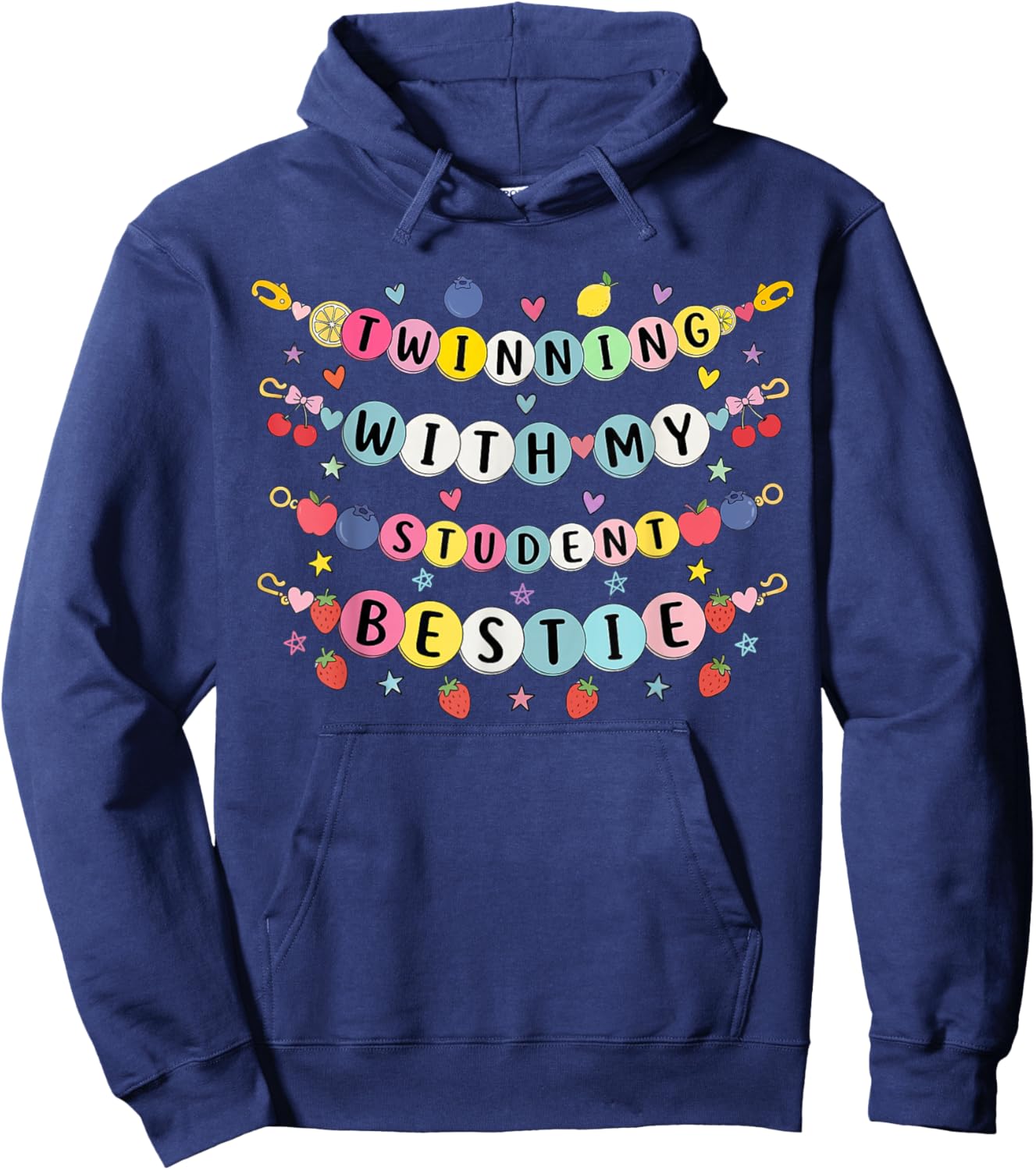 Twinning with My Student Bestie Spirit Week Matching Hoodie - Hoodie | Navy
