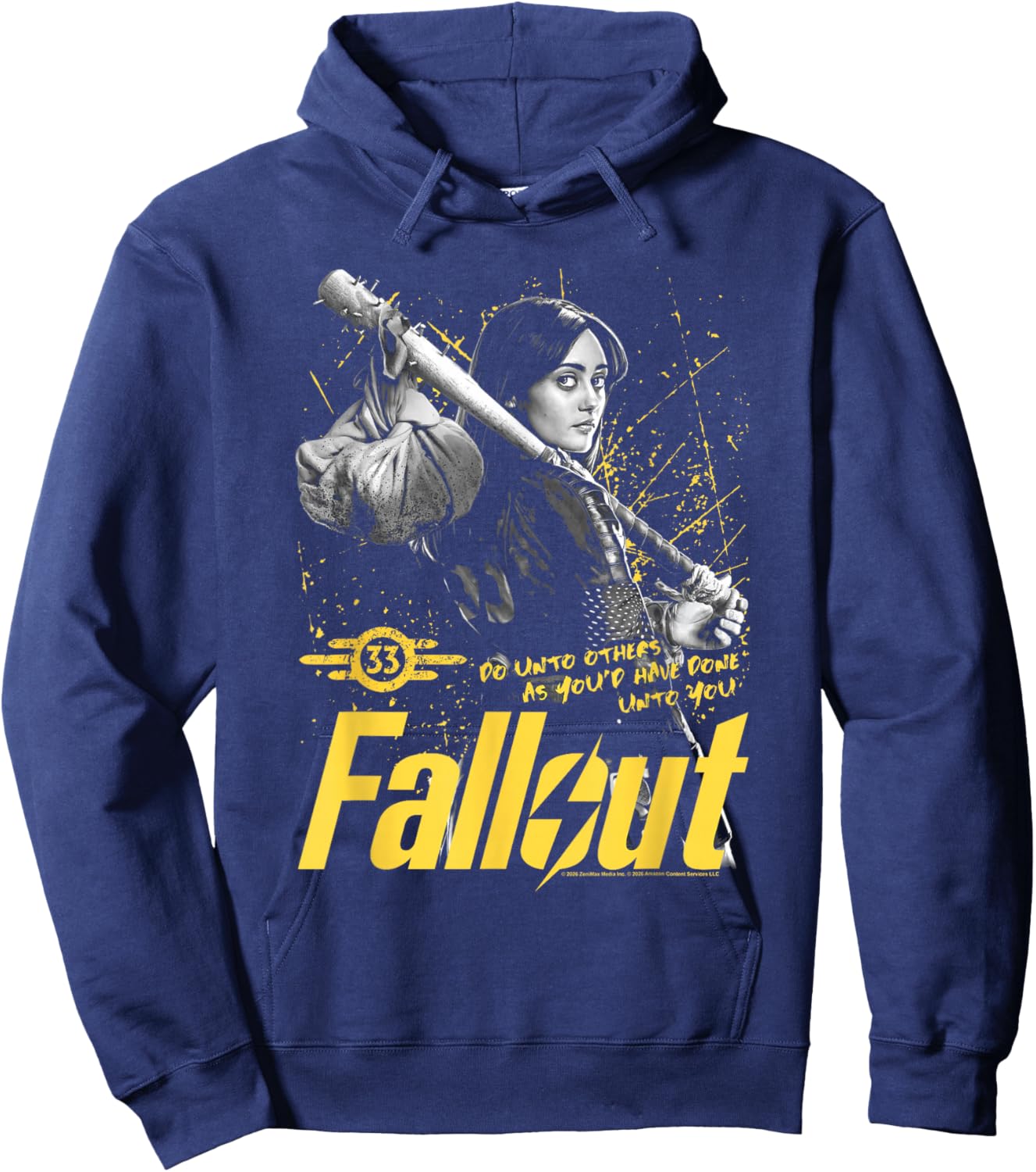 Fallout TV Series Lucy Do Unto Others Baseball Bat Gamer Hoodie - Hoodie | Navy