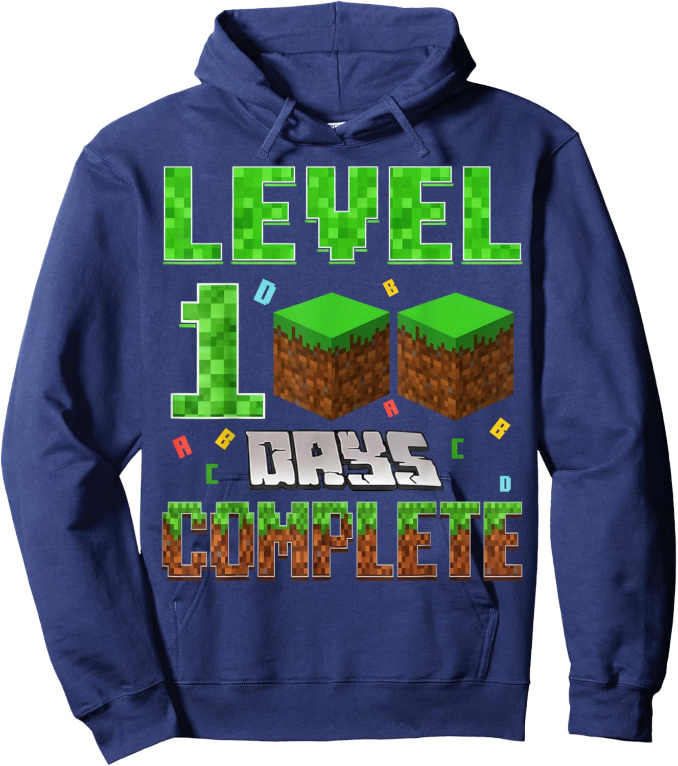Level 100 Days Complete Video Gamer School Gift Boy Kids Hoodie - Hoodie | Navy