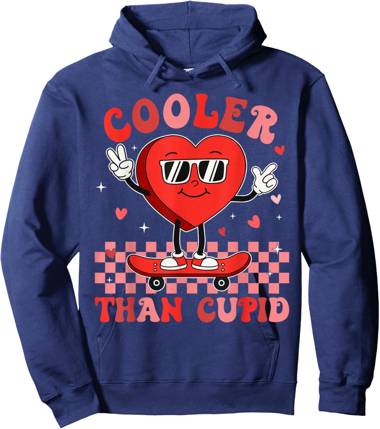 Cooler Than Cupid Valentines Day for Teens Kids Boys Girls Hoodie - Hoodie | Navy