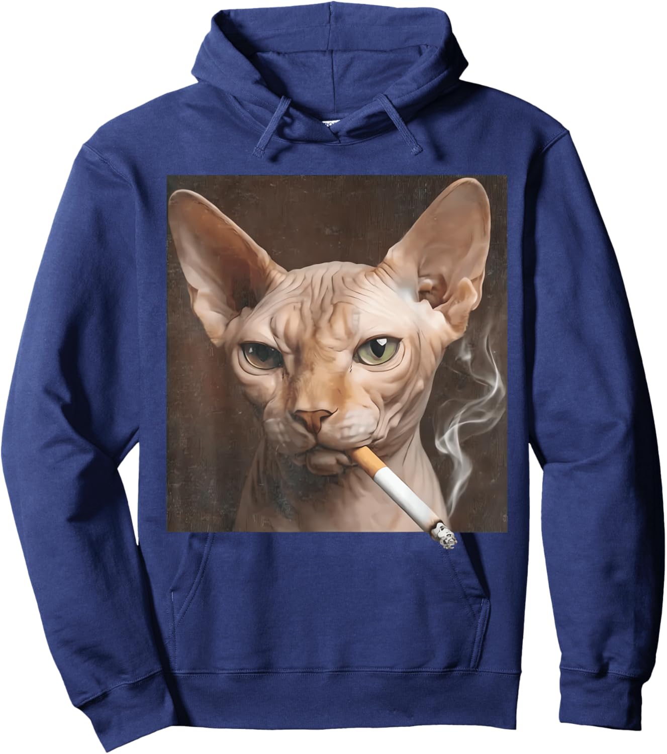 Funny Sphynx Cat Smoking Meme Lover Dog Hoodie - Hoodie | Navy