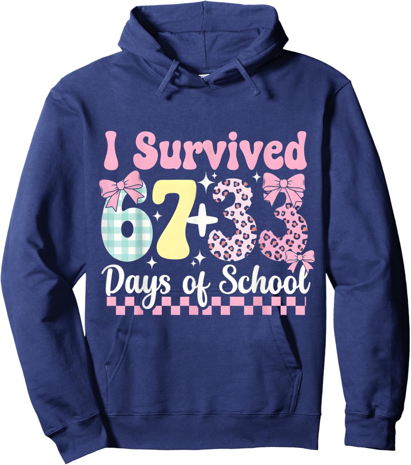 I Survived 67 33 Days of School Funny Teacher Student Hoodie - Hoodie | Navy