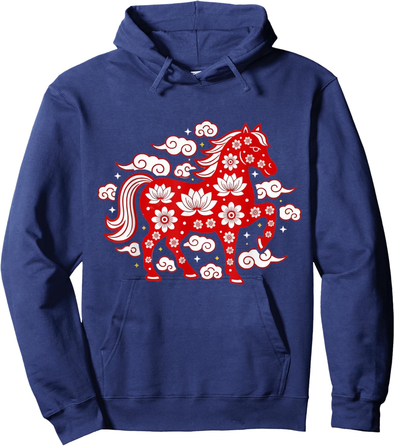 Lunar New Year 2026 Horse Zodiac Celebration Art Chinese Hoodie - Hoodie | Navy