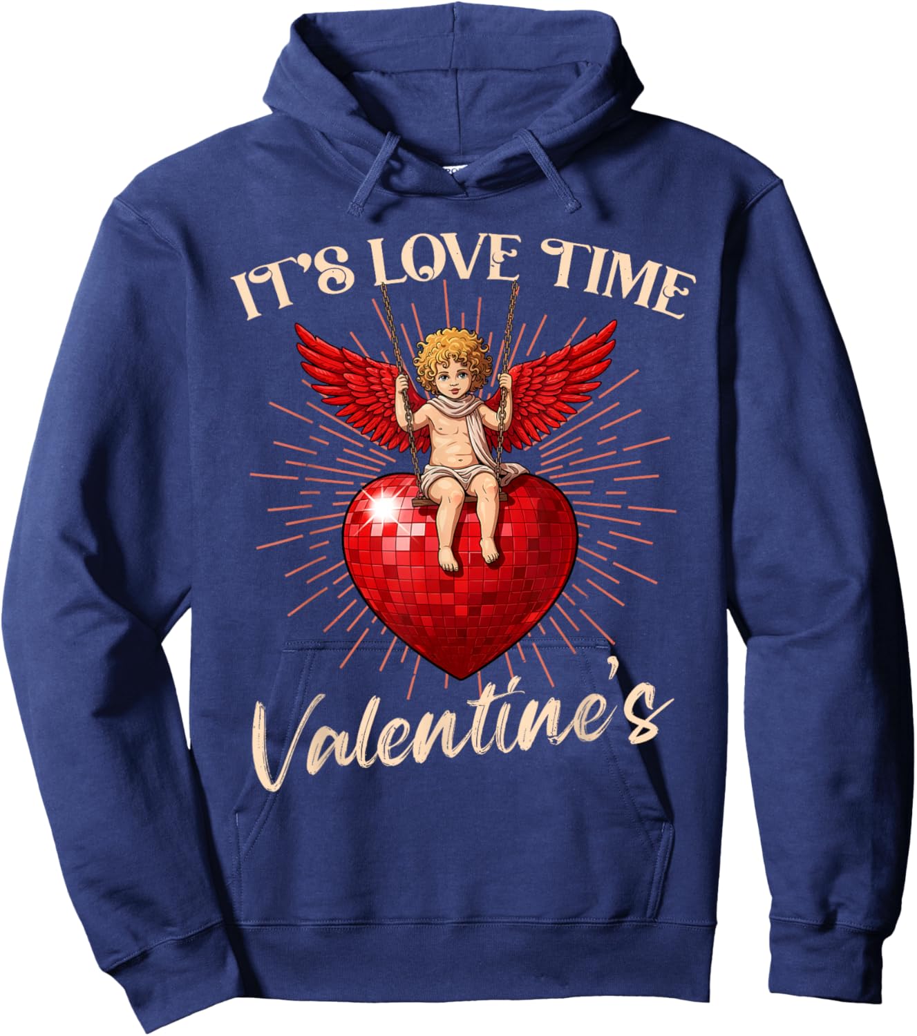 It's Love Time' Cute Cupid Valentine, for Valentine Day Fun Hoodie - Hoodie | Navy