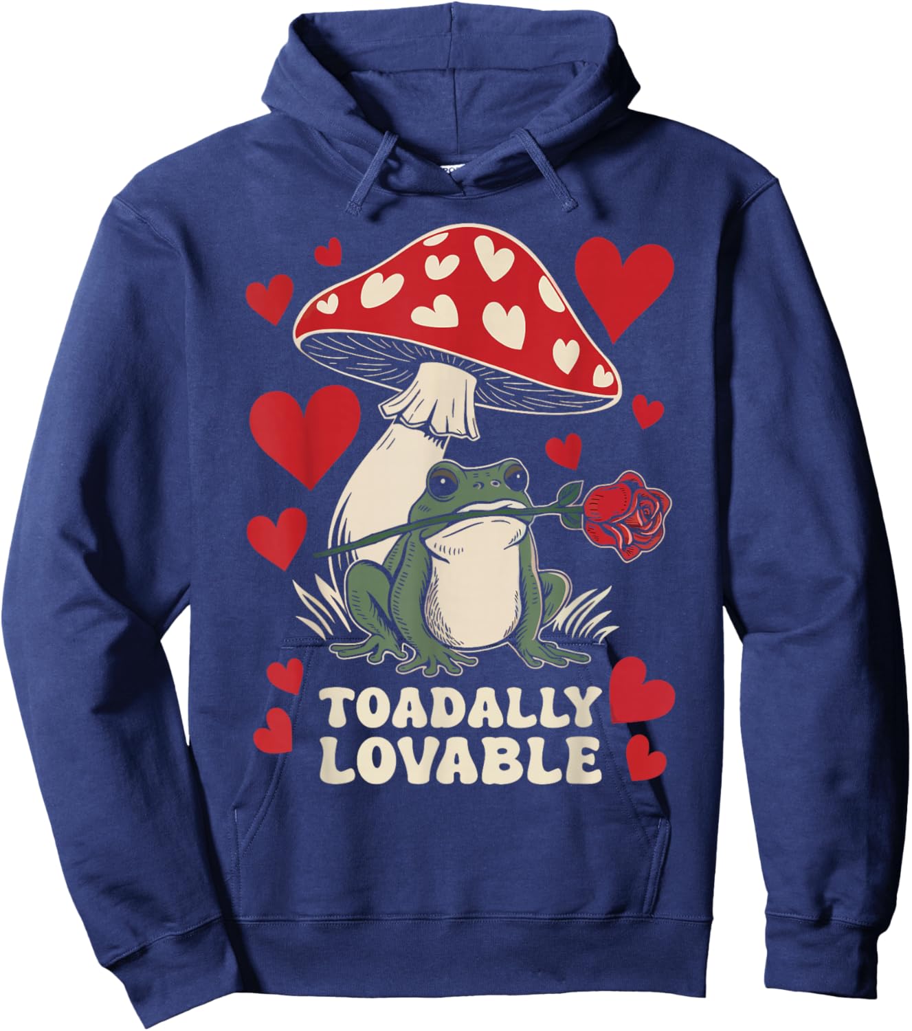 Valentine's Day Toadally Lovable Funny Toad Frog Mushroom Hoodie - Hoodie | Navy