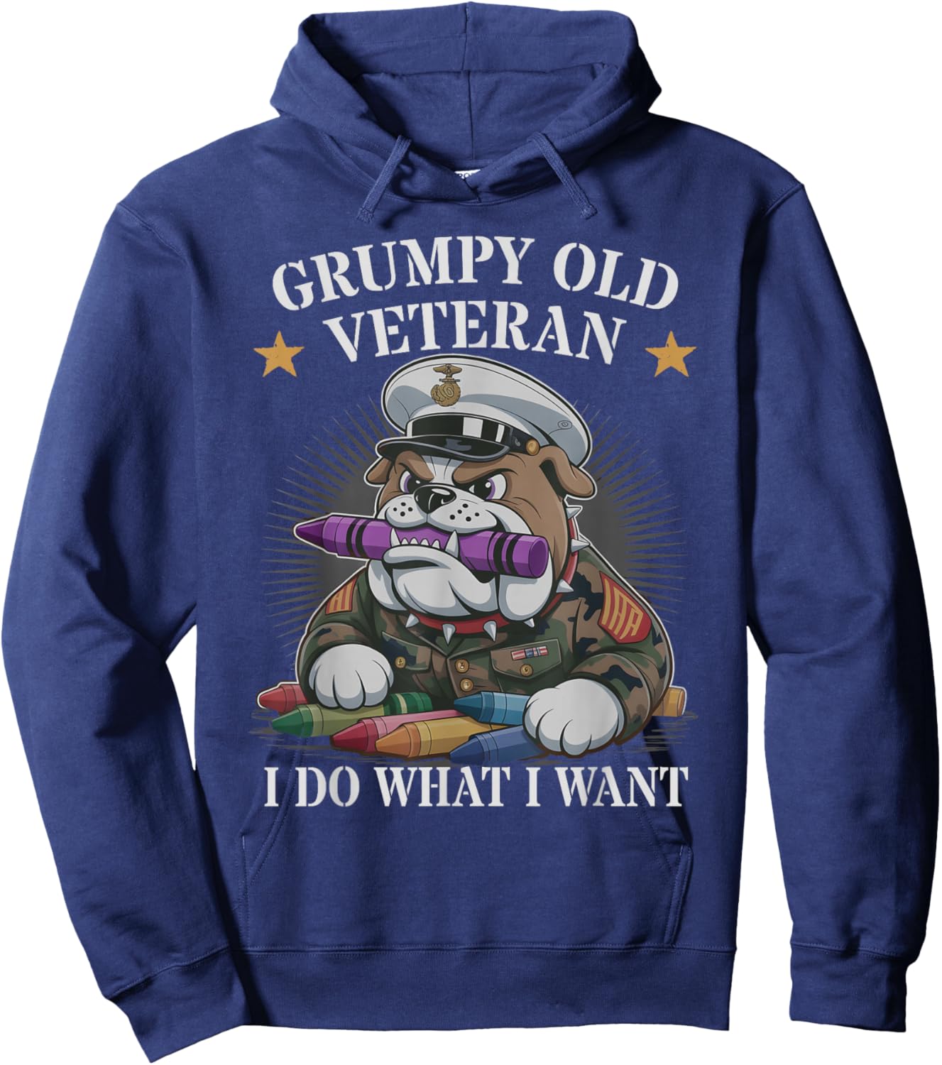 Cute Grumpy Old Veteran I DO What Want Squad Military Corps Hoodie - Hoodie | Navy