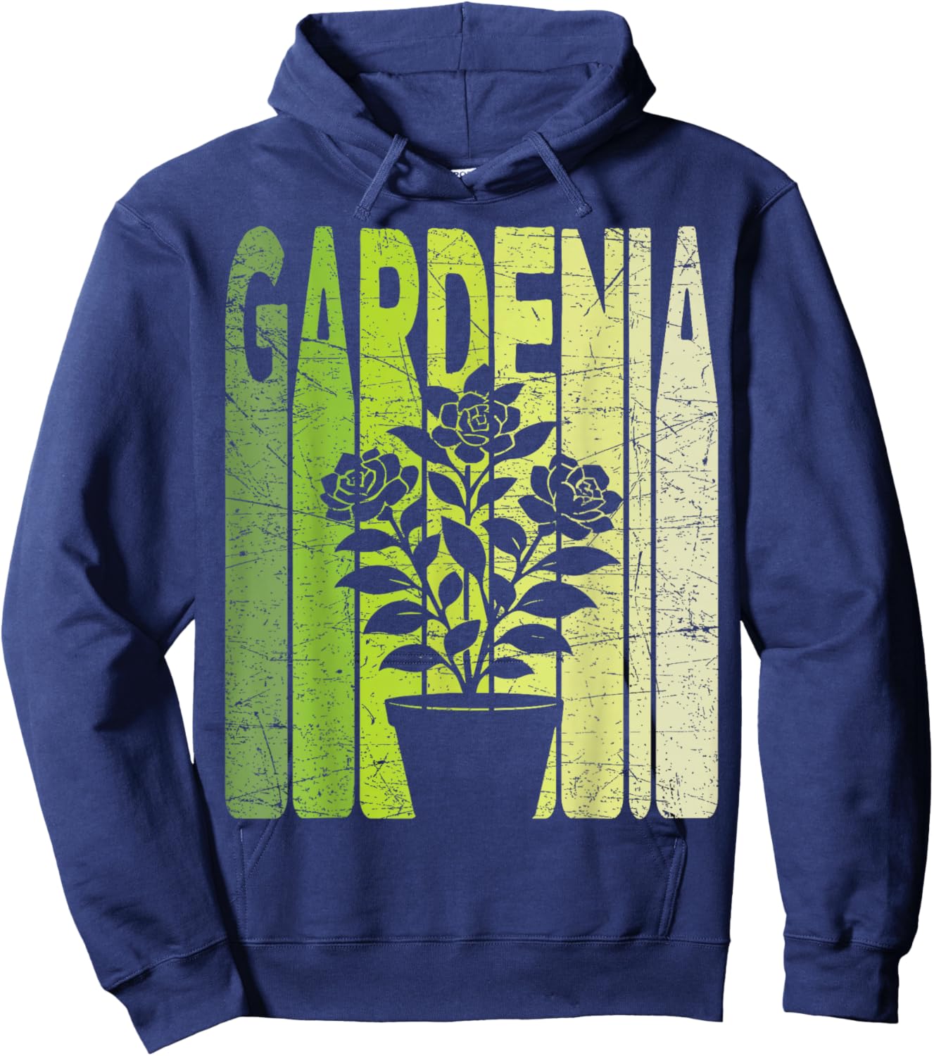 Gardenia Vintage Botanist Retro Gardenia Flower Gardening Hoodie - Hoodie | Navy