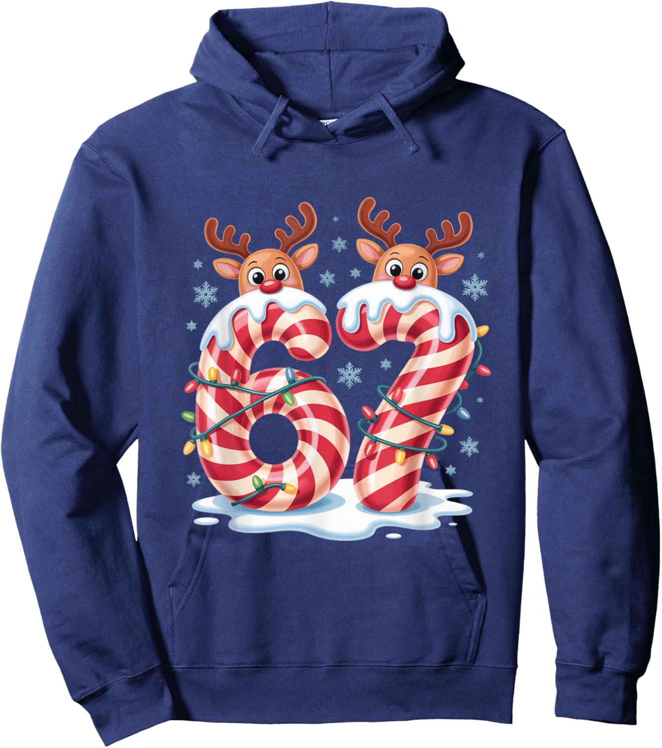 Christmas 67 Funny Xmas Six Seven Ugly Sweater 6-7 Hoodie - Hoodie | Navy