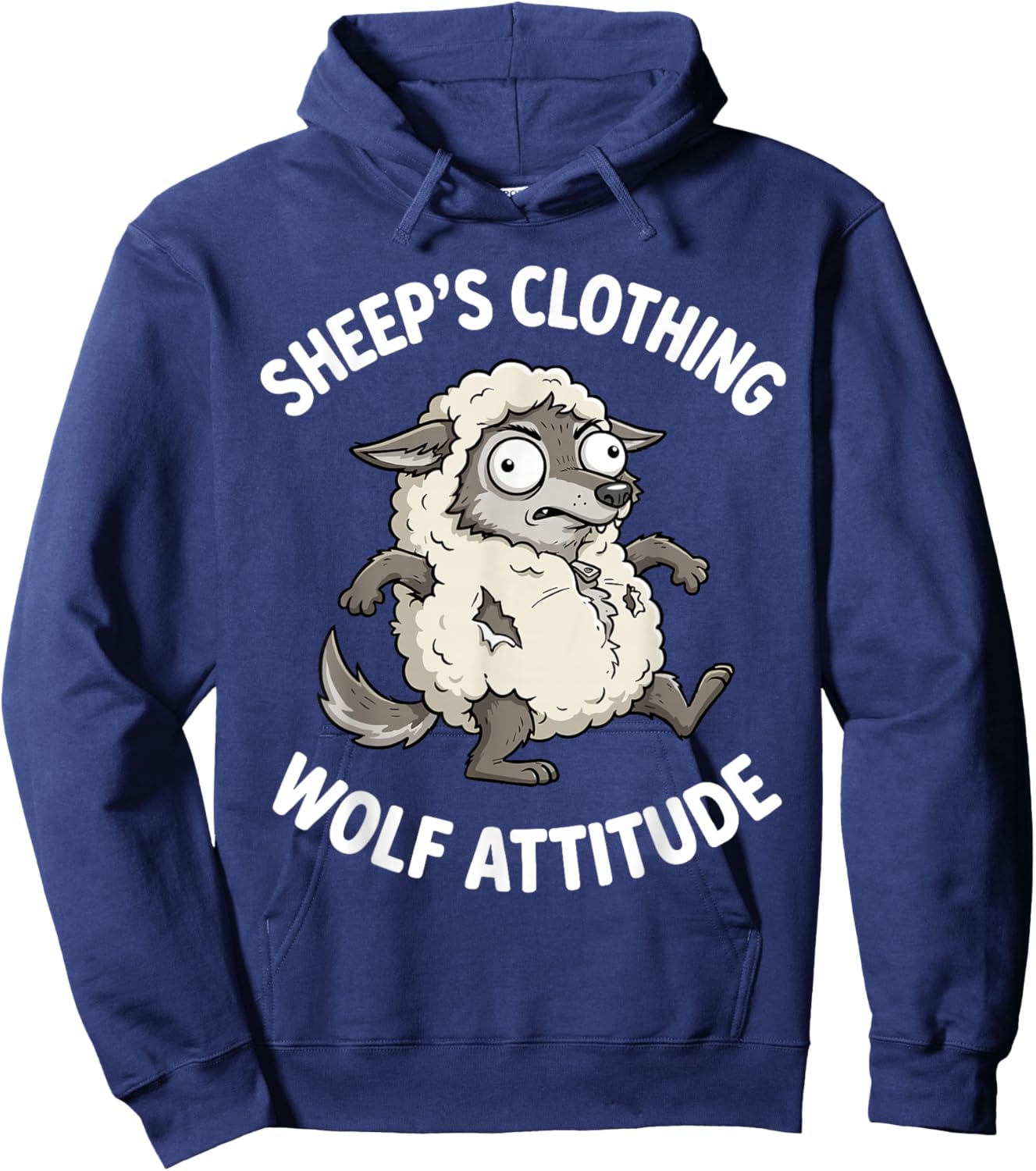 Sarcastic Wolf Disguise Sheep Quote Humor Graphic Hoodie - Hoodie | Navy