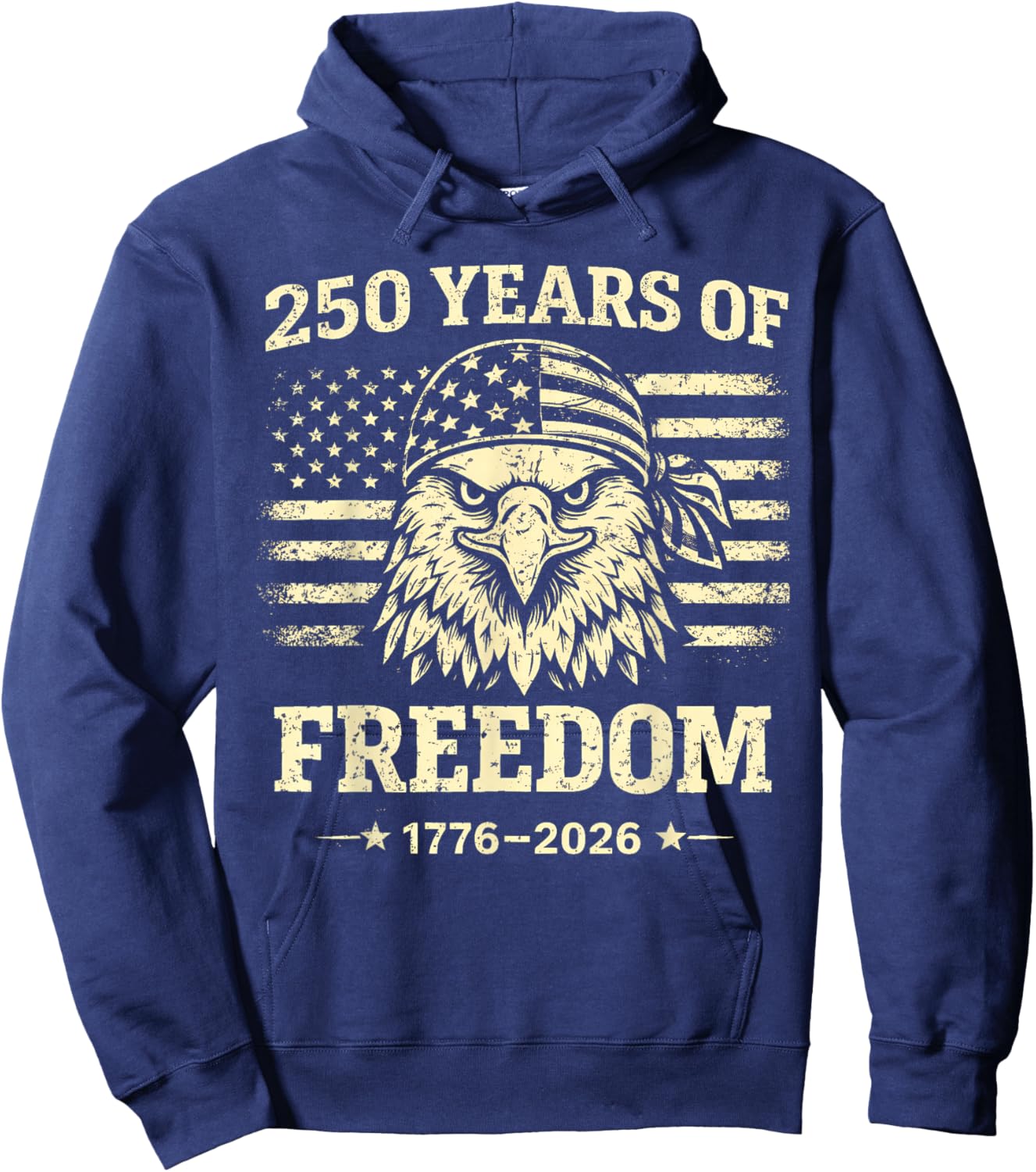 Flag Vintage 250 Years American 1776 2026 250th USA Birthday Hoodie - Hoodie | Navy