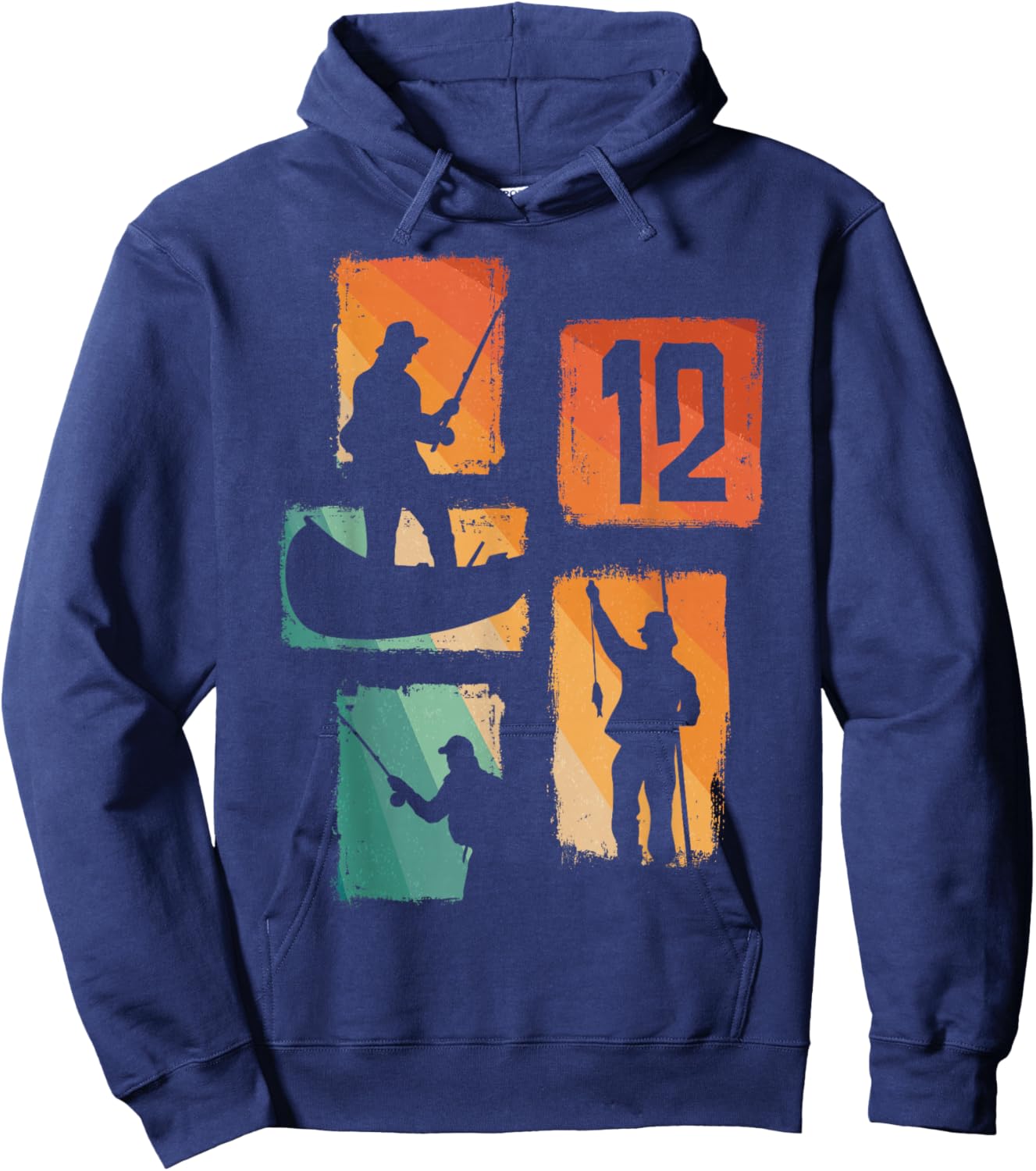 12th Birthday Fishing 12 Years Old Fisherman Fish Angler Hoodie - Hoodie | Navy