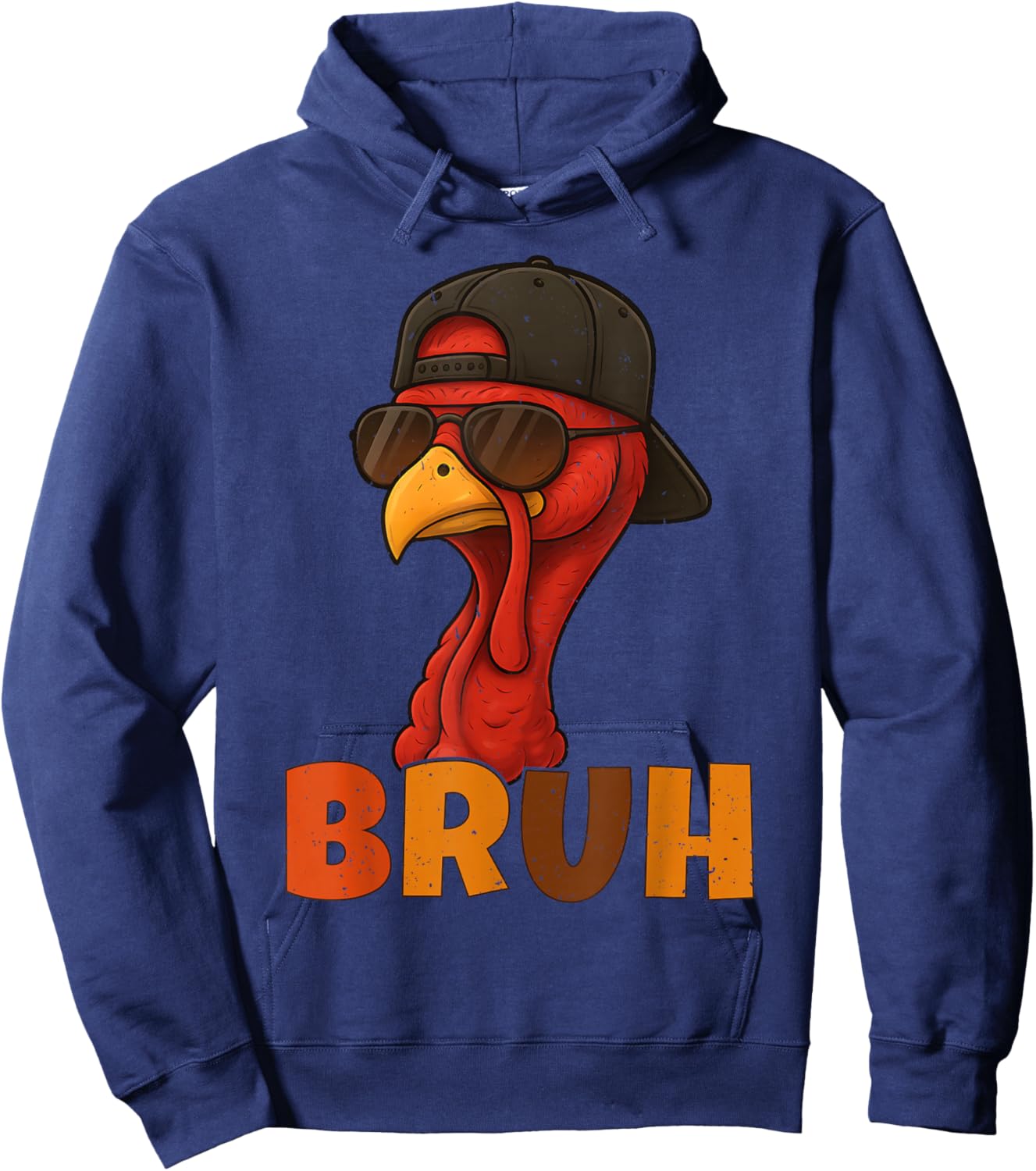 Bruh Funny Thanksgiving Turkey Day for Boys Teens Kids Hoodie - Hoodie | Navy