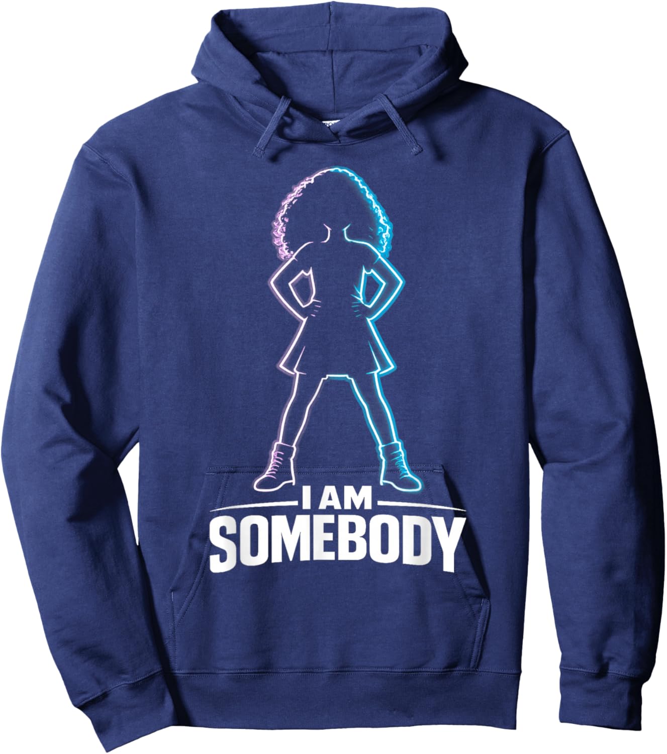 I Am Somebody | Black Girl Empowerment Hoodie - Hoodie | Navy