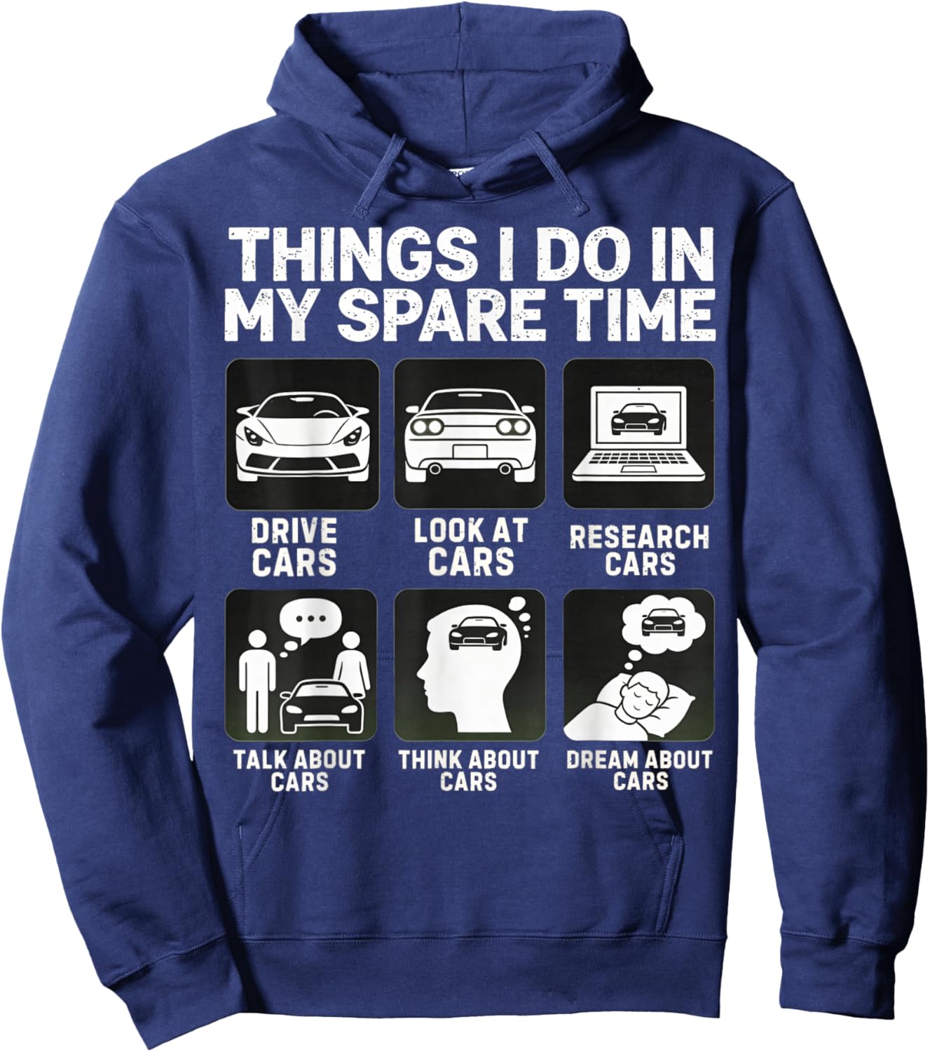 Things I Do in My Spare Time Cars Enthusiast Car Guys Hoodie - Hoodie | Navy