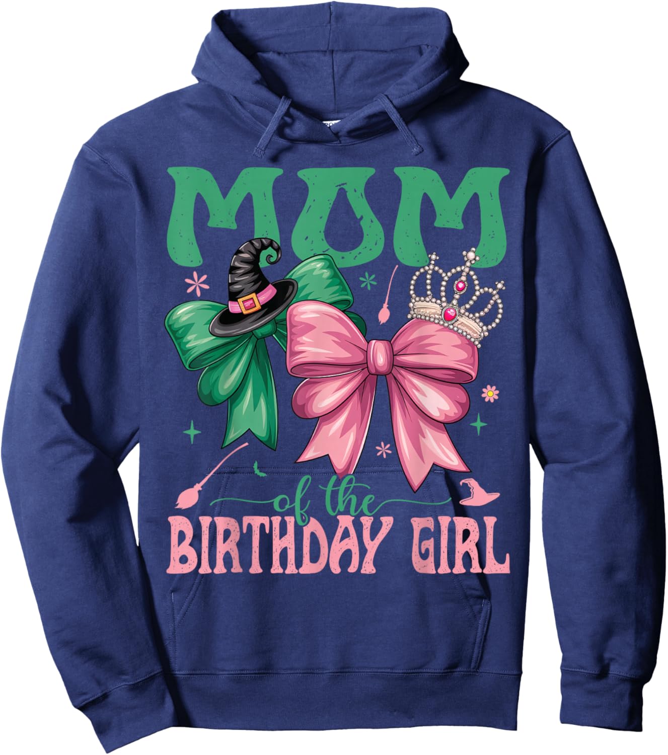 Mom of The Birthday Girl Matching Witch Family Bday Part Hoodie - Hoodie | Navy