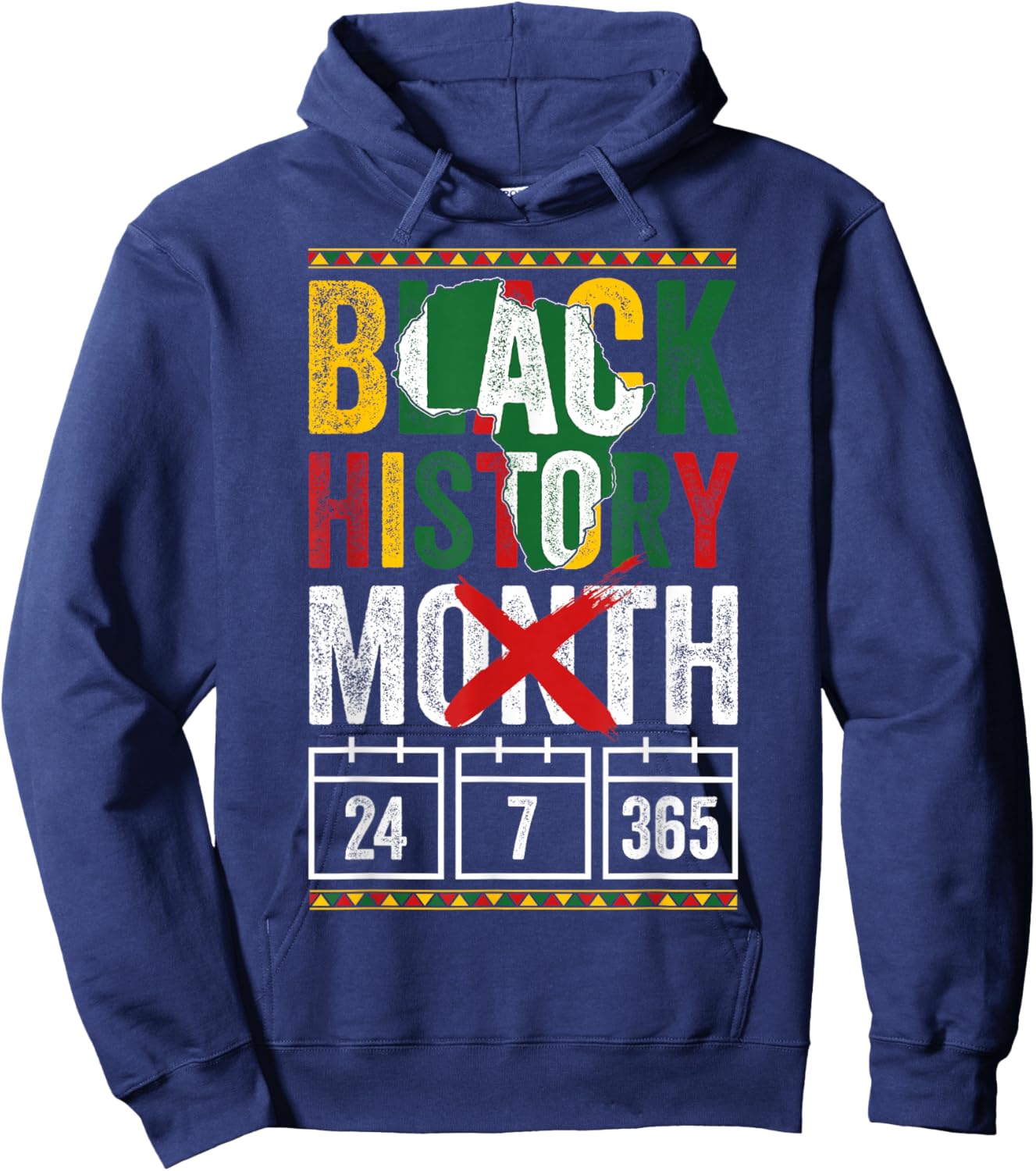 Black History Month Patriotic African American Men Women Hoodie - Hoodie | Navy