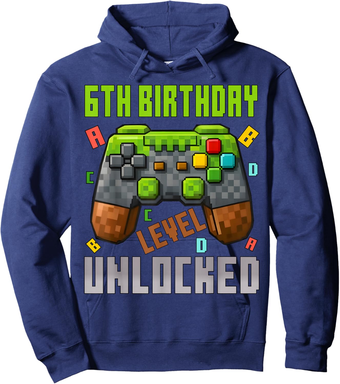 6th Birthday Boy Level 6 Unlocked Birthday Boy 6 Years Old Hoodie - Hoodie | Navy