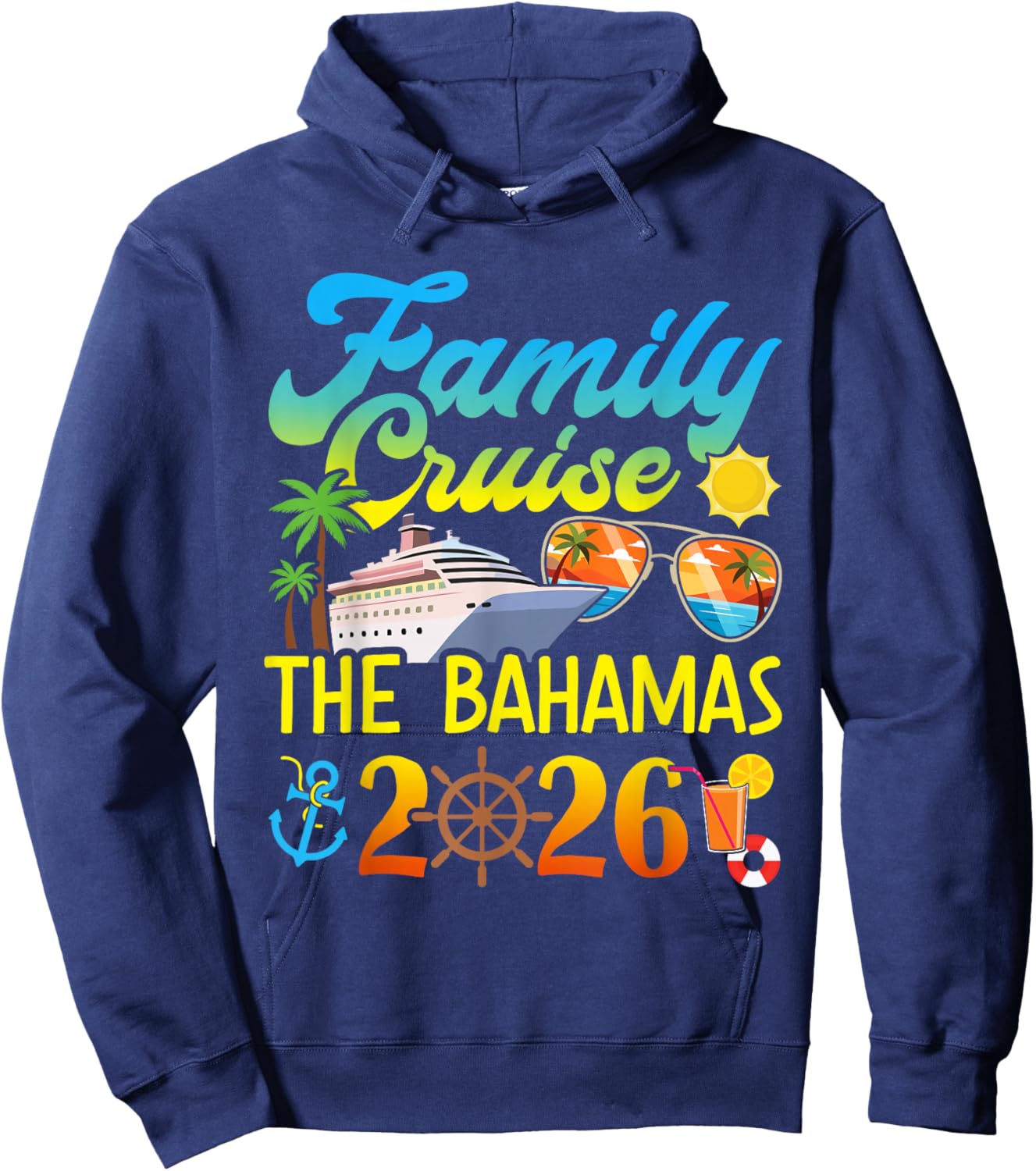 Bahamas Family Cruise 2026 Hoodie - Hoodie | Navy
