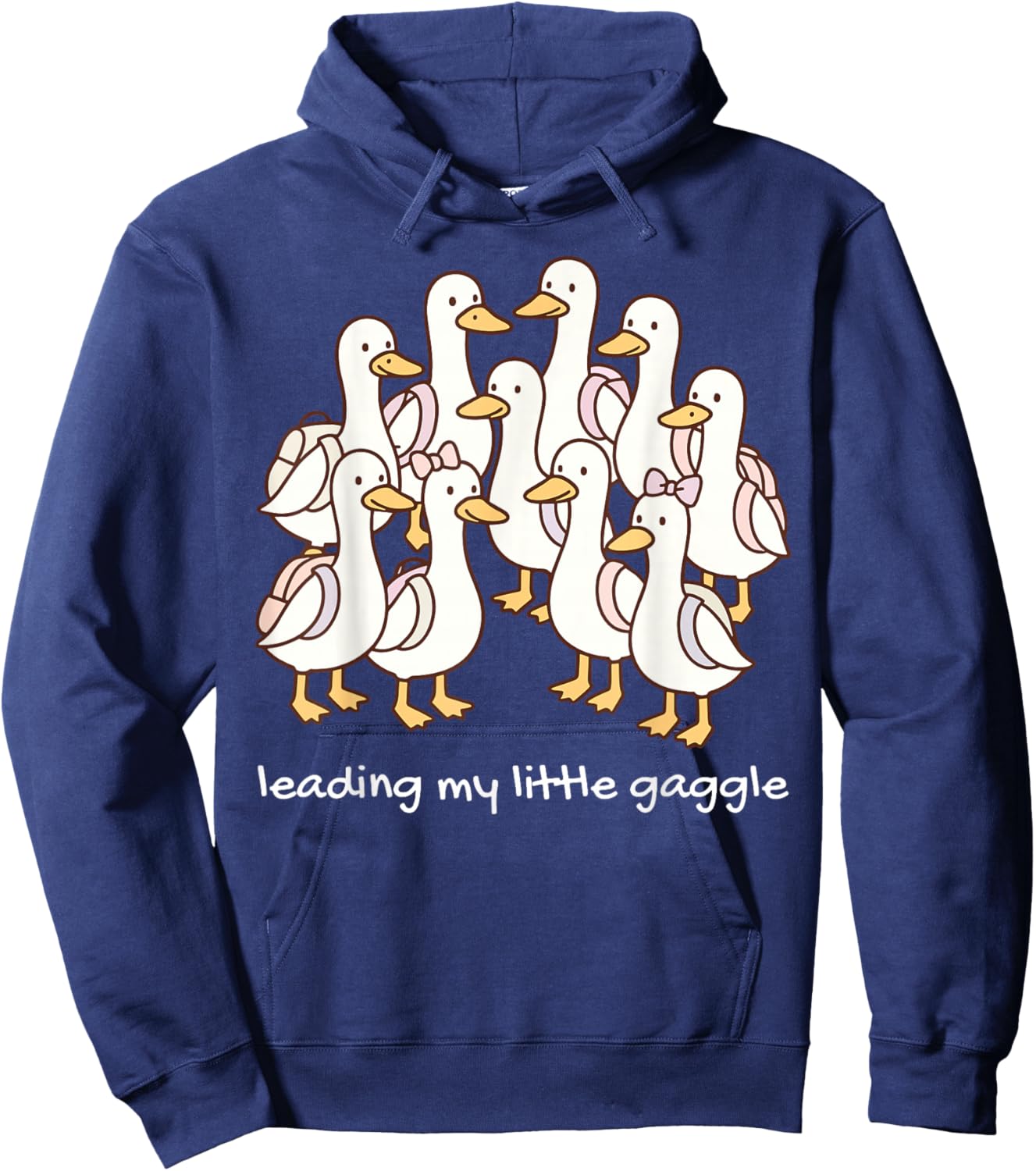 Leading My Little Gaggle Silly Goose Student Group Matching Hoodie - Hoodie | Navy