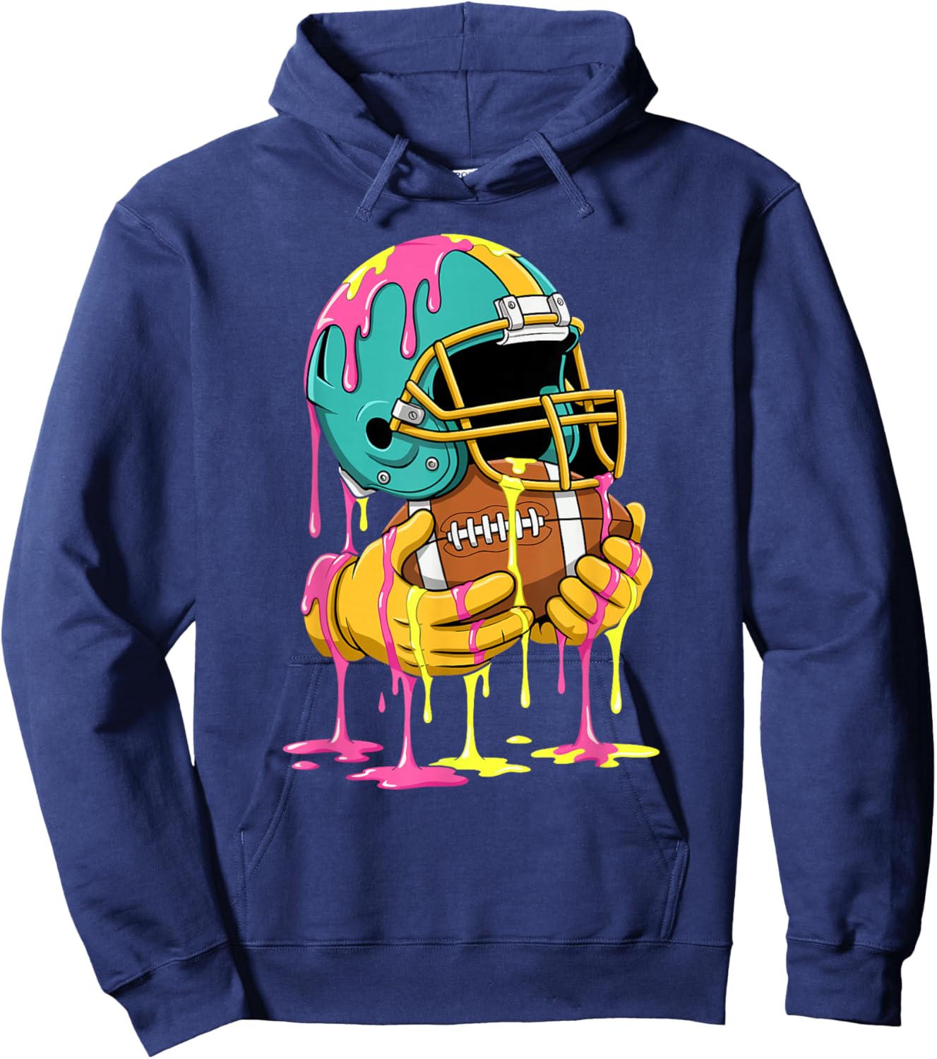 Funny Football Drip Boys Ice Cream Respect Street Style Hoodie - Hoodie | Navy