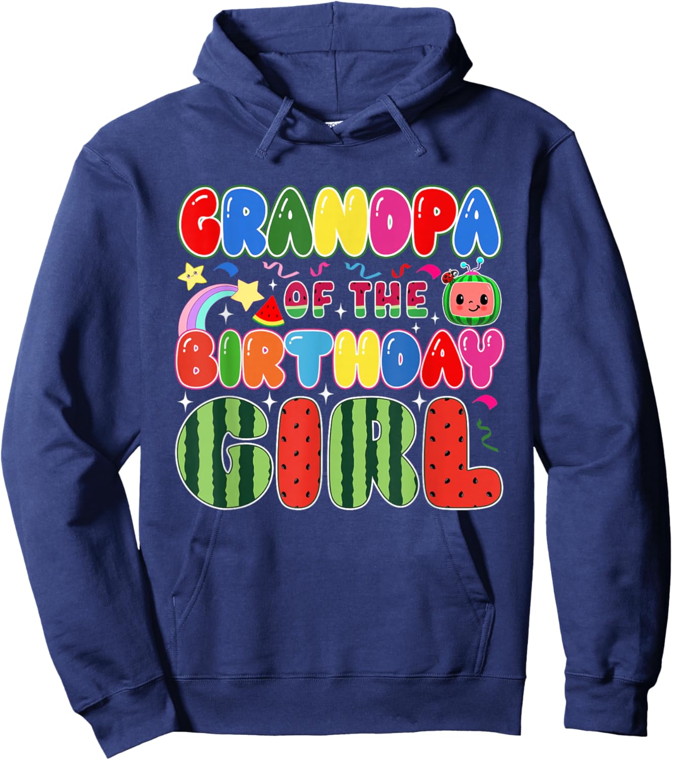 Grandpa of The Birthday Girl Melon Family Matching Funny Hoodie - Hoodie | Navy