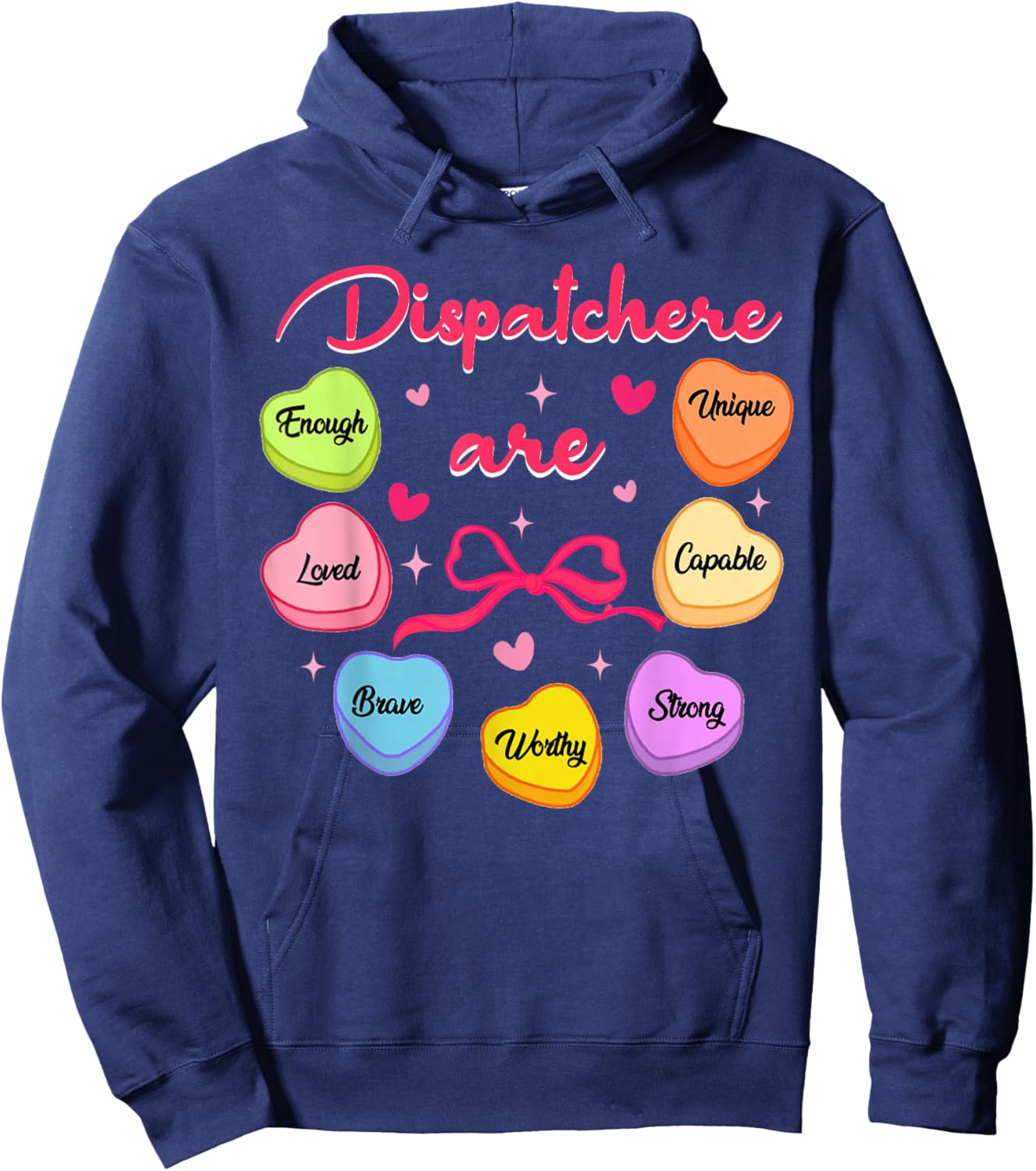 911 Dispatcher are Loved Enough Valentine's Day Dispatch Hoodie - Hoodie | Navy
