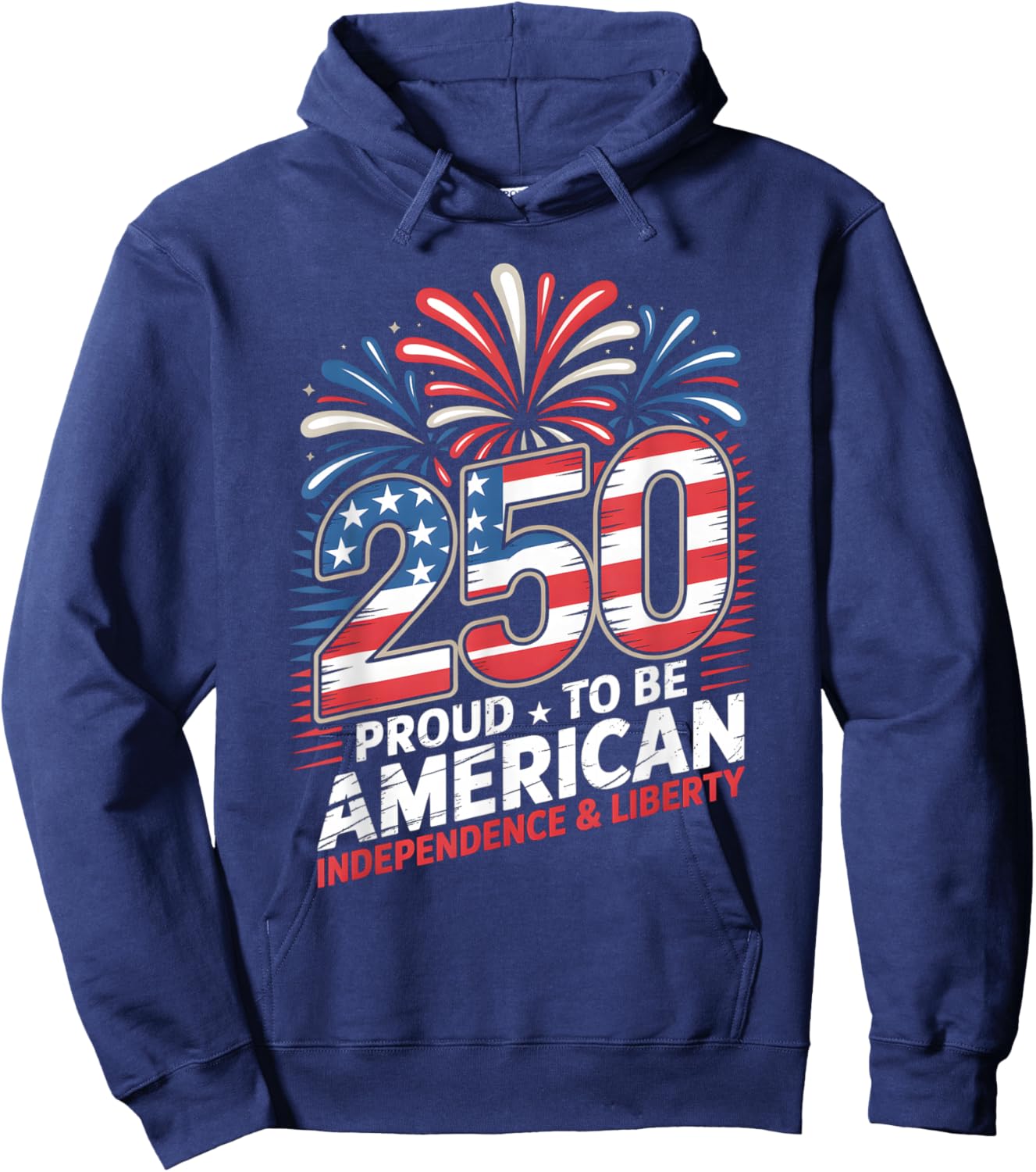 250 Years of Freedom | American 1776–2026 Patriotic Hoodie - Hoodie | Navy