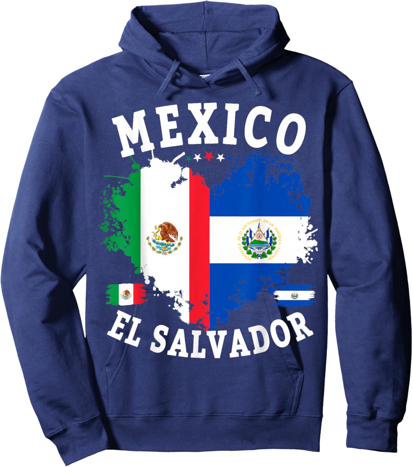 Mexico & Salvador Flag Costume Idea for Kids Salvadoreño Hoodie - Hoodie | Navy