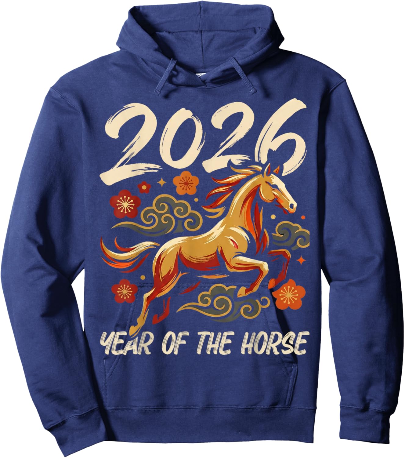 Chinese New Year Lunar Year of The Horse 2026 Hoodie - Hoodie | Navy