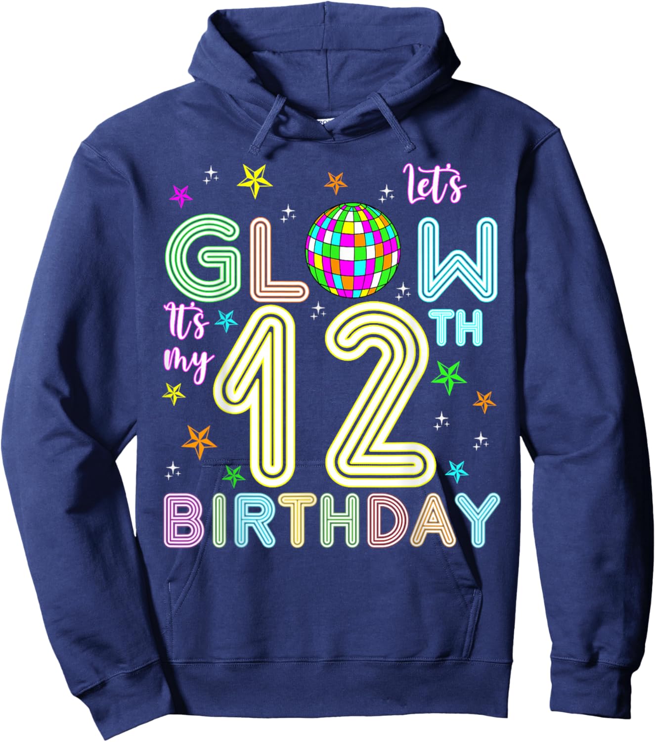 It's My 12th Birthday Glowing 80s 12 Year Old Hoodie - Hoodie | Navy