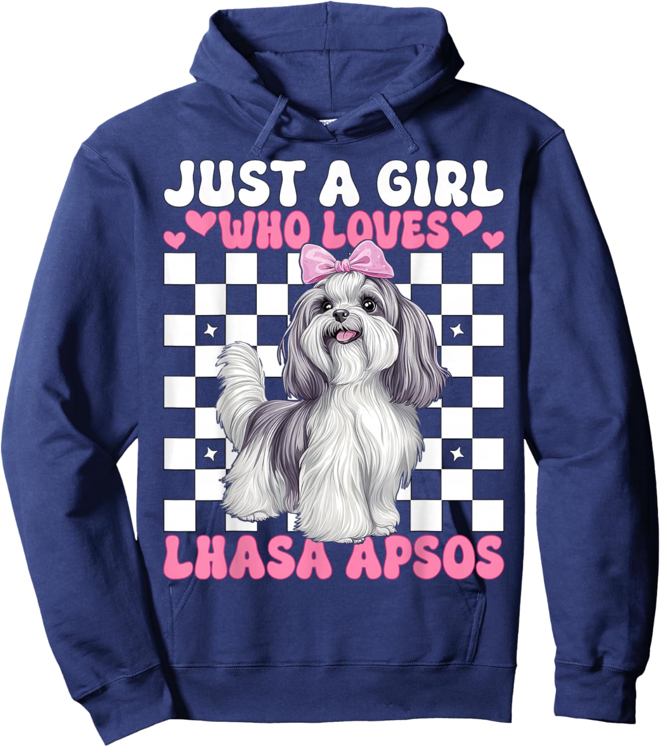 Just A Girl Who Loves Lhasa Apsos Lhasa Apso Dog Coquette Hoodie - Hoodie | Navy